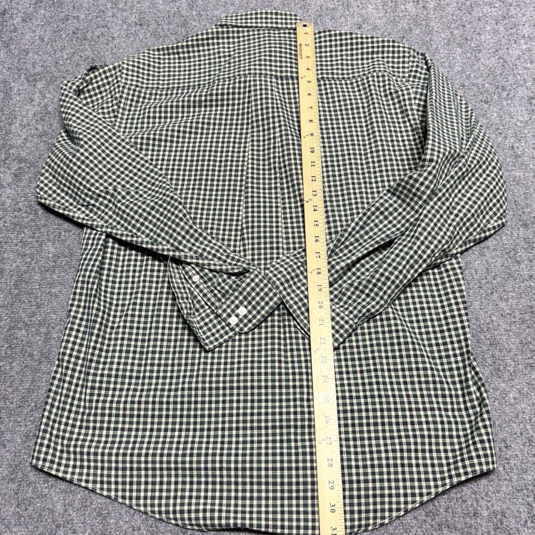 Brooks Brothers VINTAGE Brooks Brothers Shirt Mens M Green Plaid Long Sleeve Button-Up Pocket USA Size 40R - 5 Thumbnail