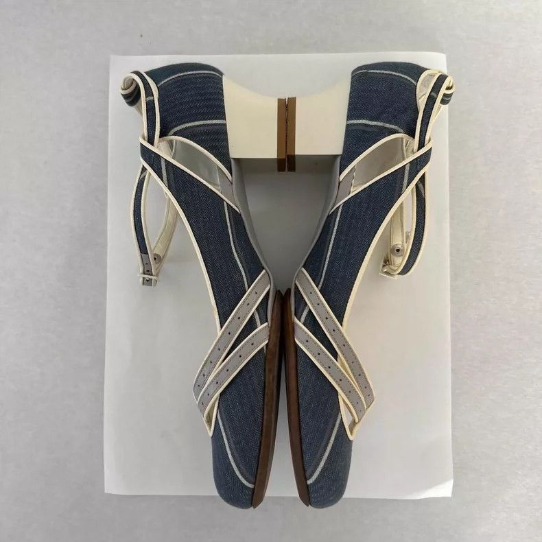 Vivienne Westwood Vivienne Westwood Blue denim leather straps high heels Size US 5.5 / IT 35.5 - 3 Thumbnail