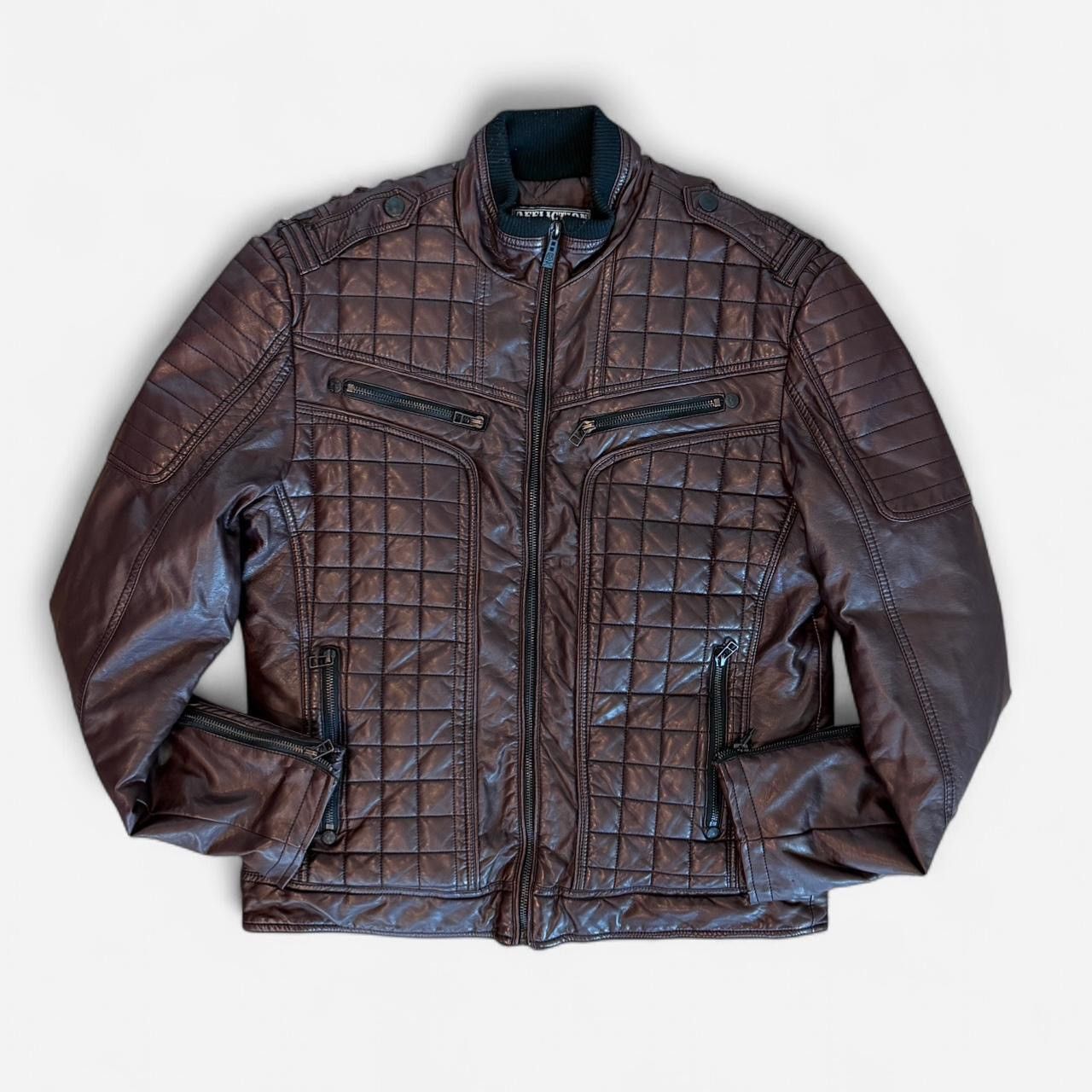 Affliction Rare Affliction Black Premium Quilted Moto Jacket Brown Y2K Size US L / EU 52-54 / 3 - 1 Thumbnail