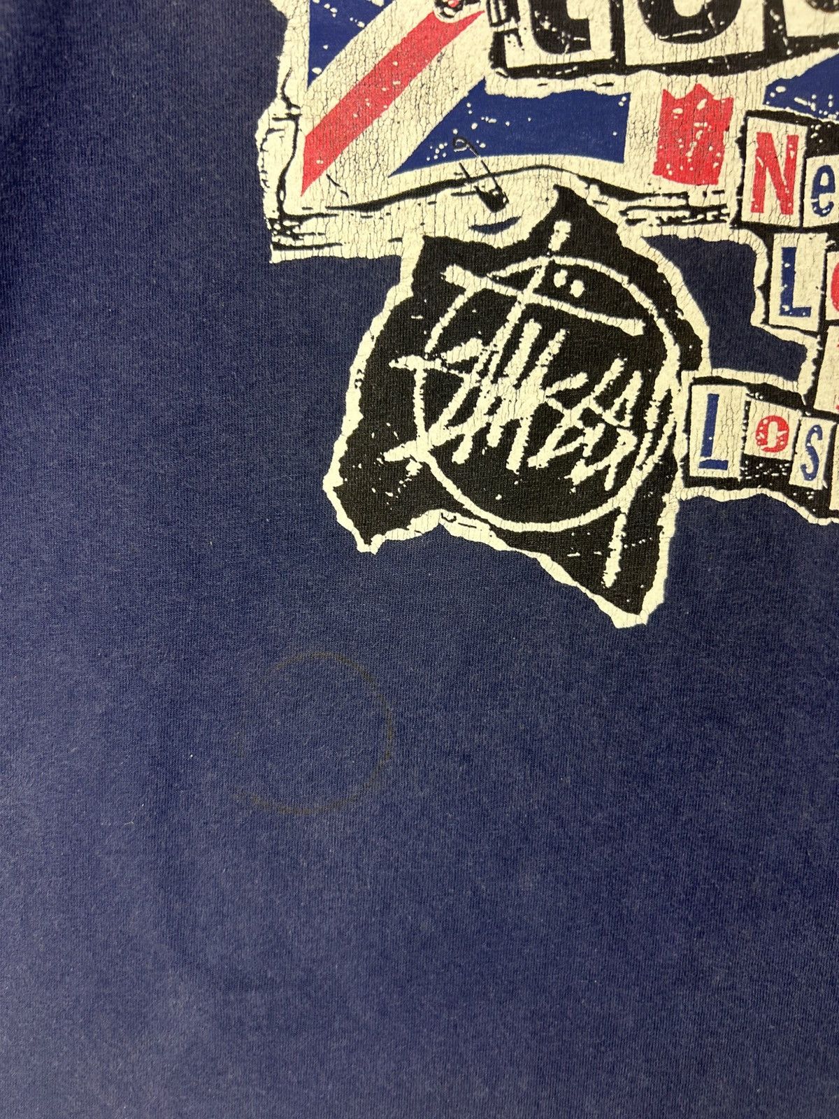 Stussy × Vintage Vintage 90s Stussy Tour In The UK/ Sex Pistol Anarchy Insprd Size US XL / EU 56 / 4 - 6 Thumbnail
