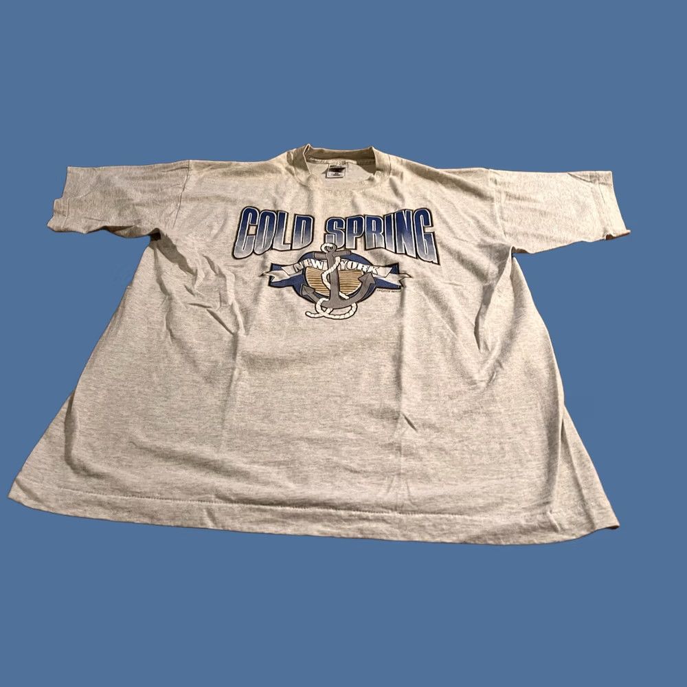 Fruit Of The Loom VINTAGE Fruit of the Loom Shirt Men’s XL Grey 90s Graphic Print Crew Neck Short Sleeve Retro 80s City Nautical Size US XL / EU 56 / 4 - 1 Thumbnail