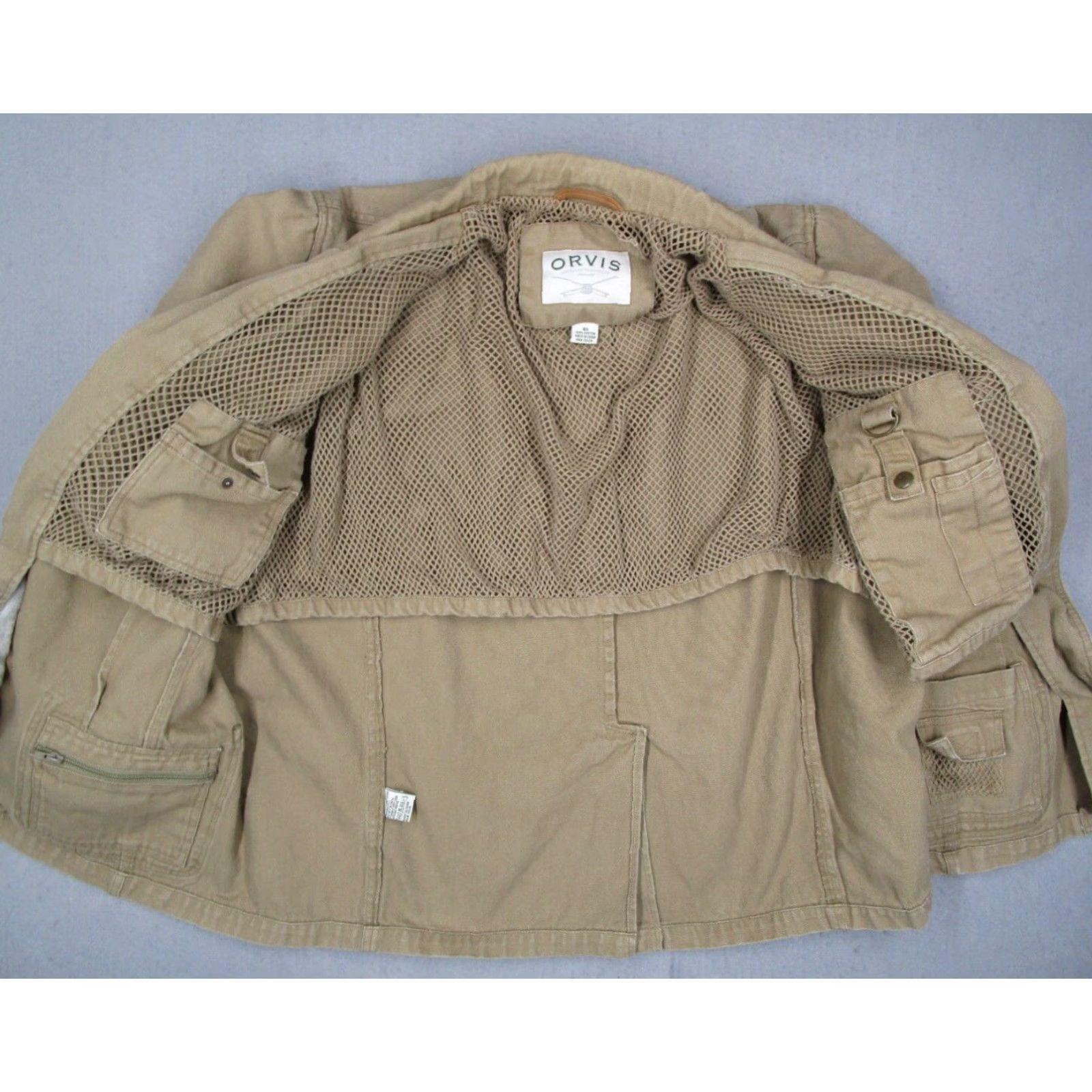 Orvis VINTAGE Orvis Jacket Mens 48 Beige Canvas Short 2 Button Travel Hiking Hunting 90s Bohemian City Outdoor Mens Size US M / EU 48-50 / 2 - 4 Thumbnail
