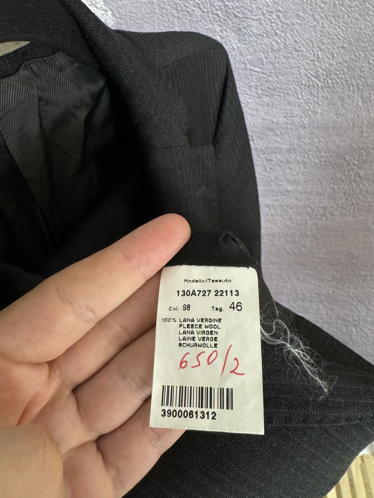 Paoloni Paoloni black graphite striped 2 button Quarantasei suit Size 36R - 15 Thumbnail