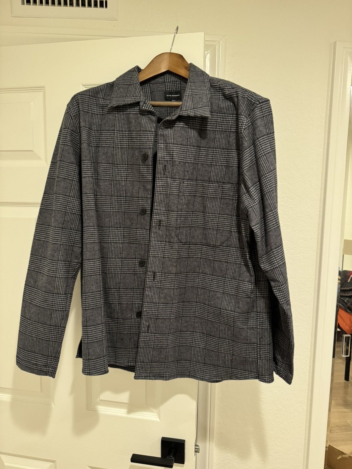 Club Monaco Club Monaco Long Sleeve Moleskin Plaid Overshirt Size US L / EU 52-54 / 3 - 2 Thumbnail
