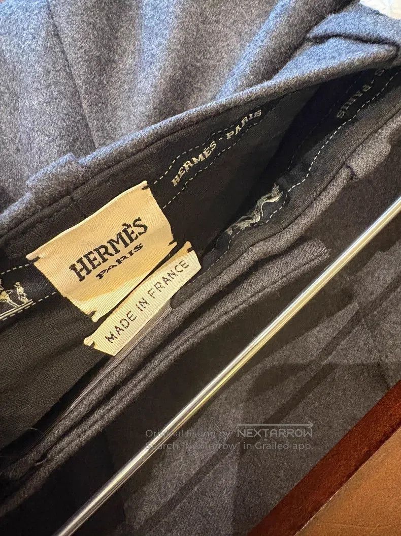 Hermes Hermes Ladies Casual Pants, 100% Wool, Mid-Rise Straight, Size 42" / US 20 - 4 Thumbnail