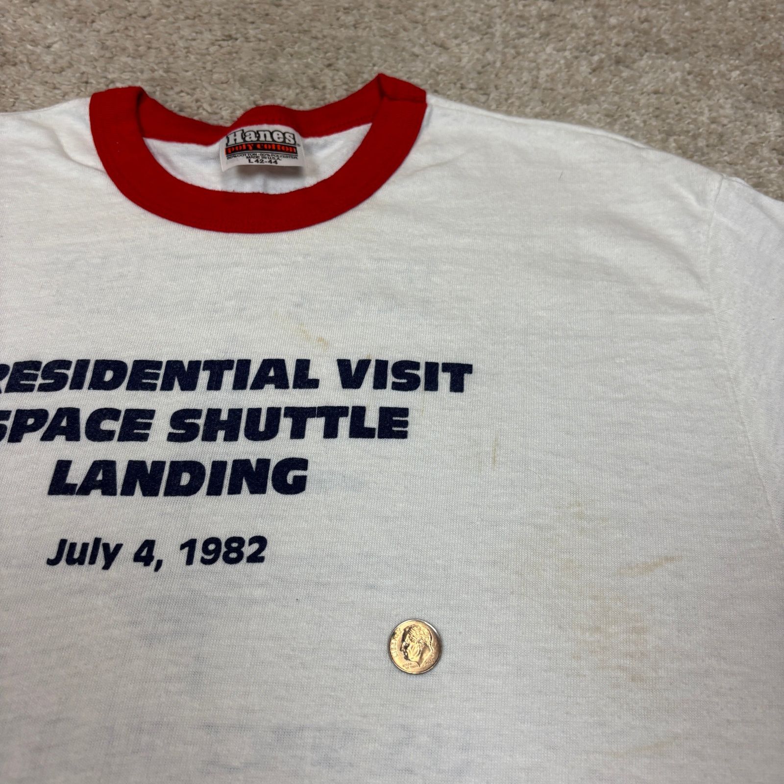 Hanes × Vintage Vintage 1982 Presidential Space Landing Ringer Shirt Large Size US L / EU 52-54 / 3 - 12 Thumbnail