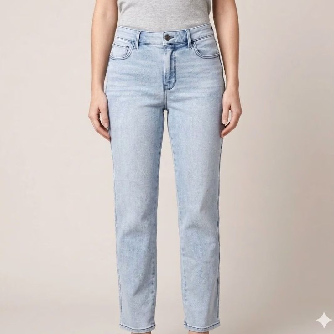 White House Black Market VINTAGE? No. White House Black Market The Straight High Rise Stretch Jeans 10 Blue EUC Size 24" / US 00 / IT 34 - 2 Thumbnail