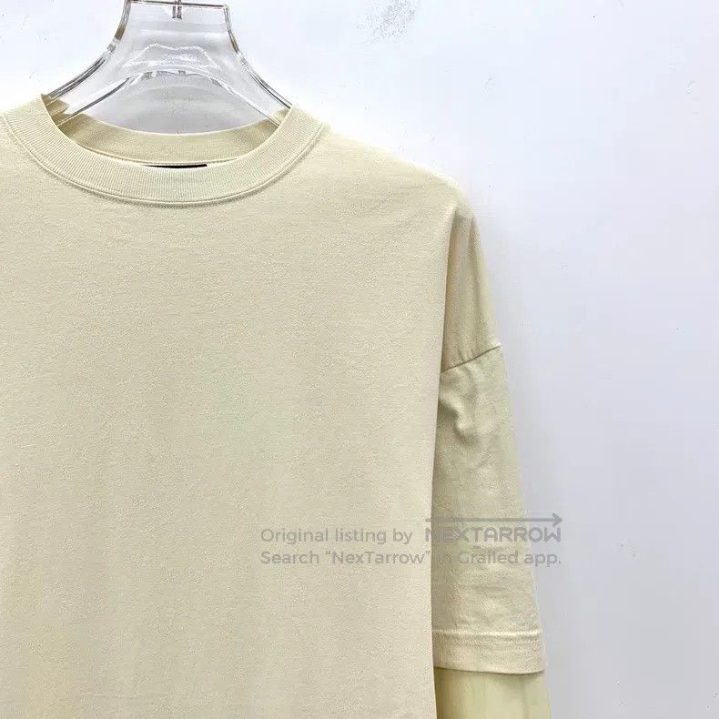 Balenciaga Balenciaga Beige Logo Letter Embroidered Cotton Round Neck Size US S / EU 44-46 / 1 - 3 Thumbnail