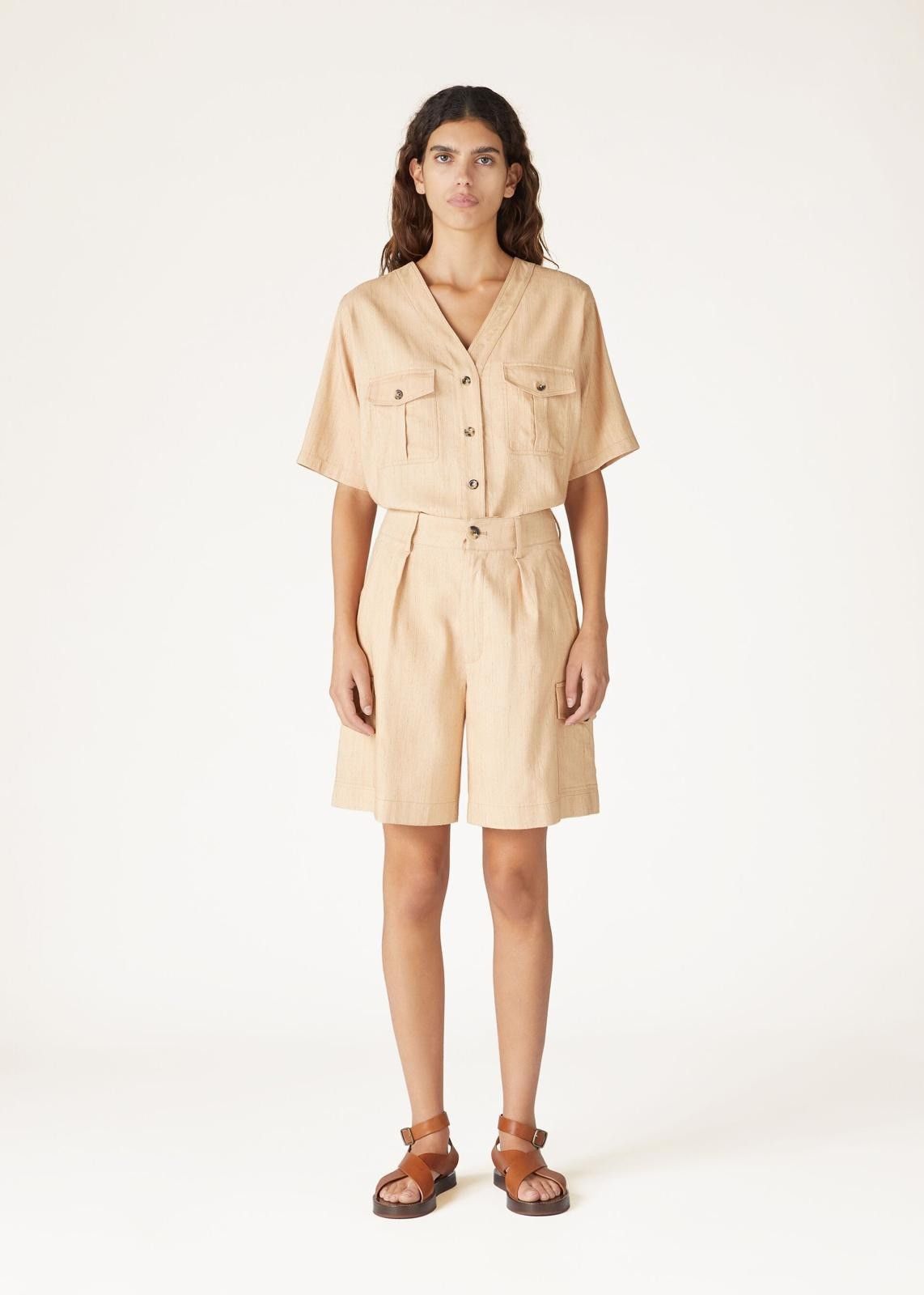 Loro Piana o1srvl11e0725 FAN8189 Linen Bermuda Short in Beige Size 27" / US 4 / IT 40 - 6 Thumbnail