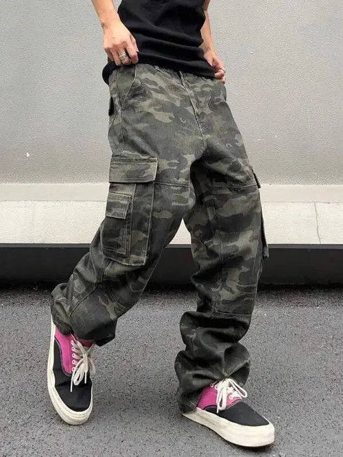 Japanese Brand × Vintage washed faded cleanfit yuppie bootcut camo cargo pants Size US 32 / EU 48 - 4 Thumbnail