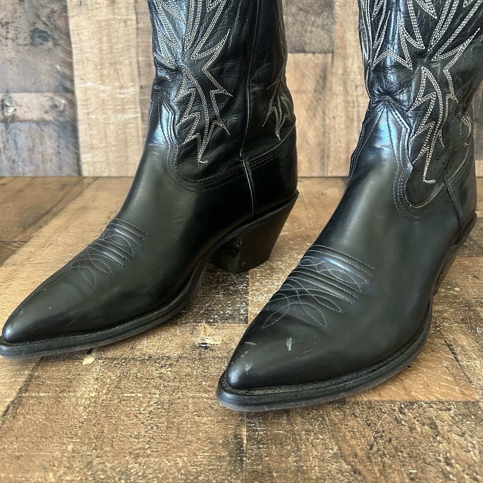 Nocona Boots Nocona Vintage Classic Black Western Cowboy Boots Mens 8 D Size US 8 / EU 41 - 10 Thumbnail