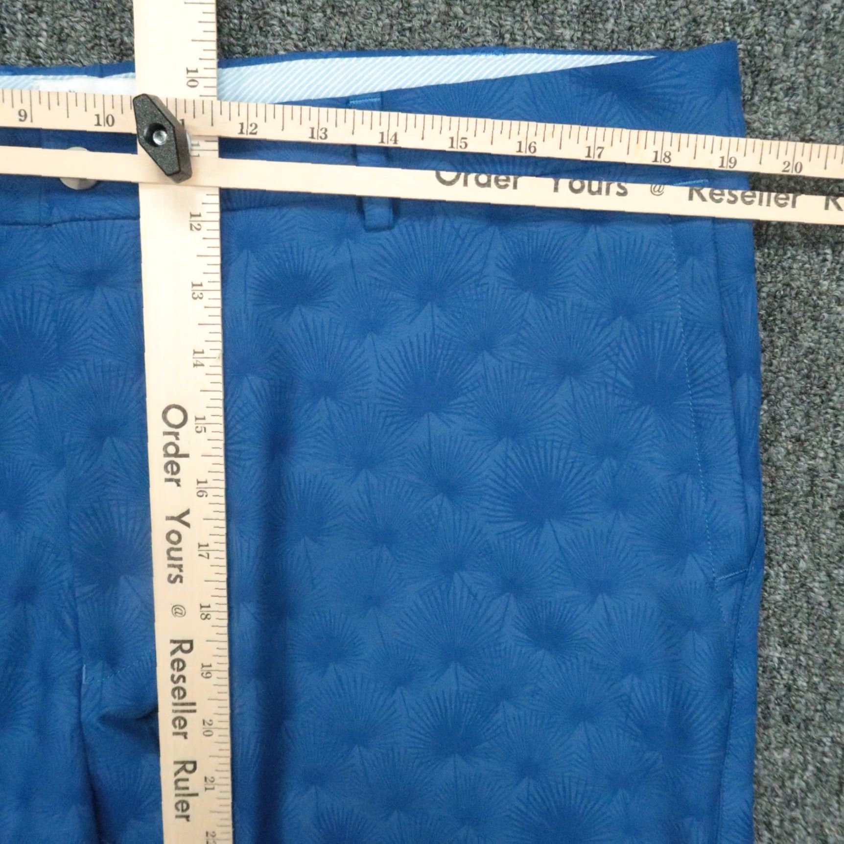 Peter Millar Peter Millar Shorts Mens 38 Blue Carbarro Fan Palm Twill Performance Chino Shirt? Size US 38 / EU 54 - 7 Thumbnail