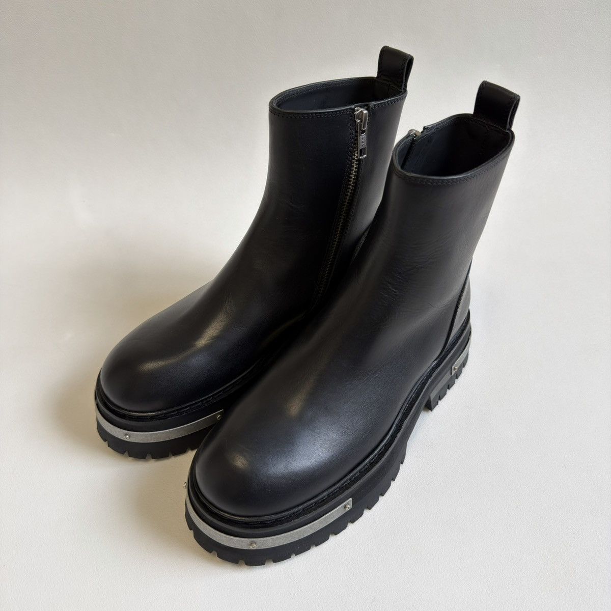 Ann Demeulemeester Metal Plaque Detail Black ‘Tucson’ Combat Boots Size US 6 / IT 36 - 9 Thumbnail