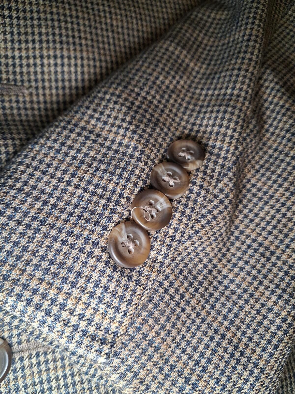 Polo Ralph Lauren Chaps Ralph Lauren Sport Coat 42XL Beige Houndstooth Silk Size 42L - 8 Thumbnail