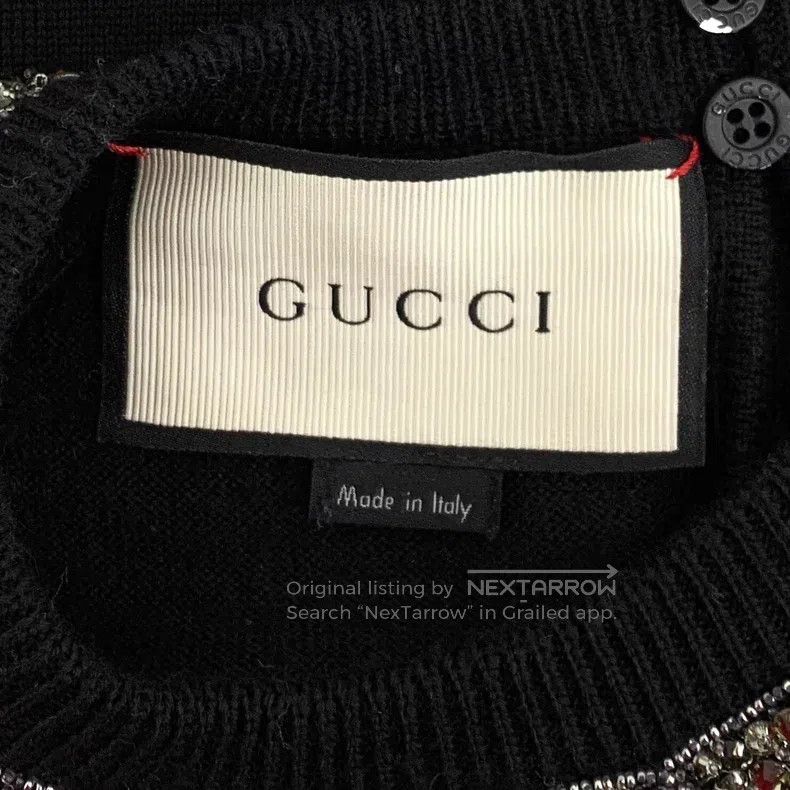 Gucci Gucci Black bow diamond wool round-neck short-sleeved swea Size XS / US 0-2 / IT 36-38 - 6 Thumbnail