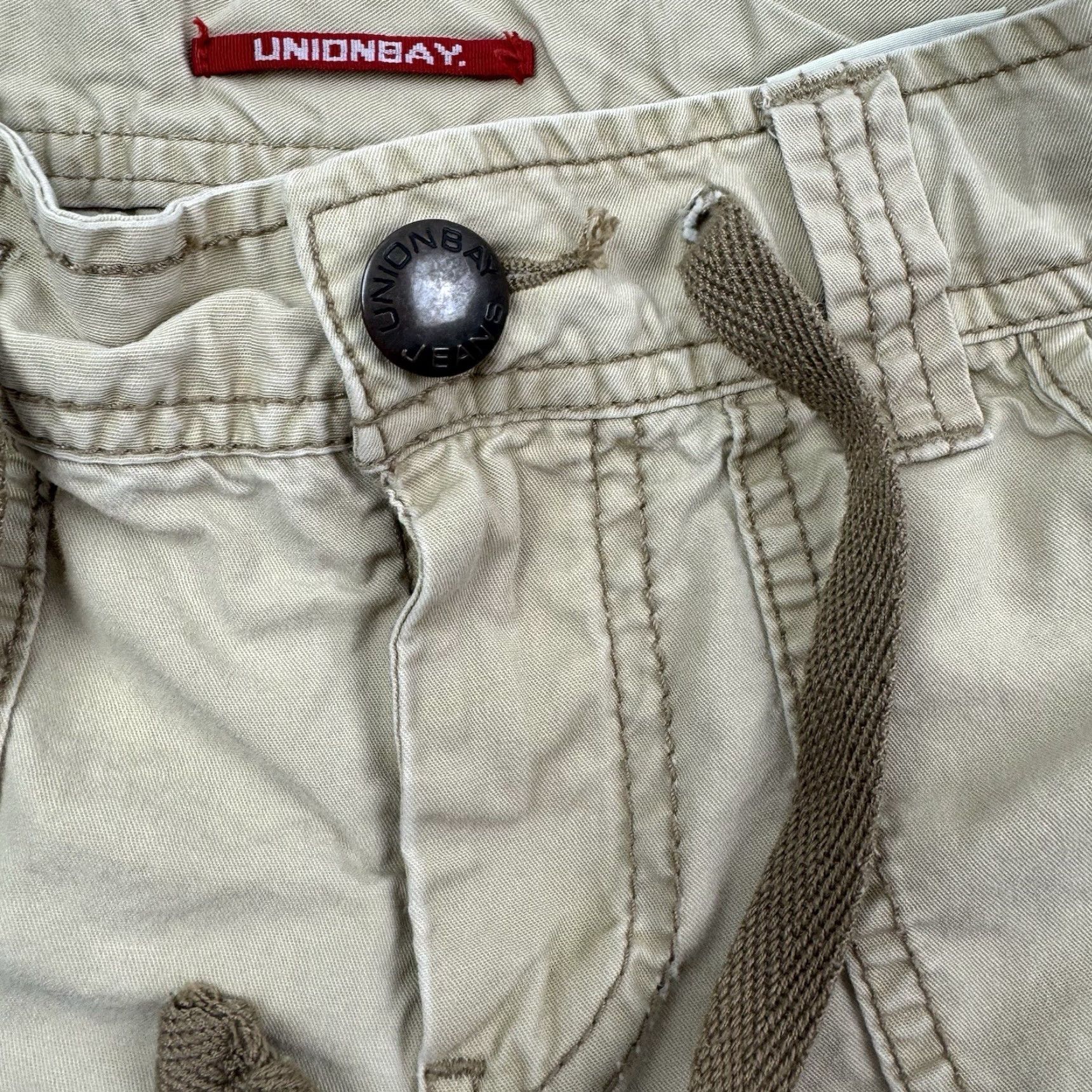 Vintage VINTAGE UnionBay Shorts Women 5 Khaki Hipster Y2K Short Shorts Drawstring 90s Womens Size 27" / US 4 / IT 40 - 5 Thumbnail