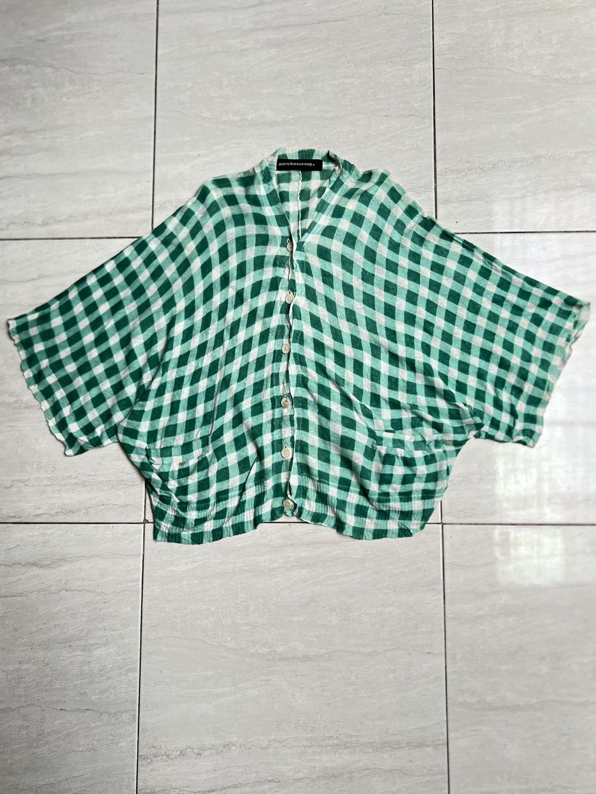 mercibeaucoup MERCIBEAUCOUP Issey Miyake Plaid Cardigan Size US XL / EU 56 / 4 - 1 Thumbnail