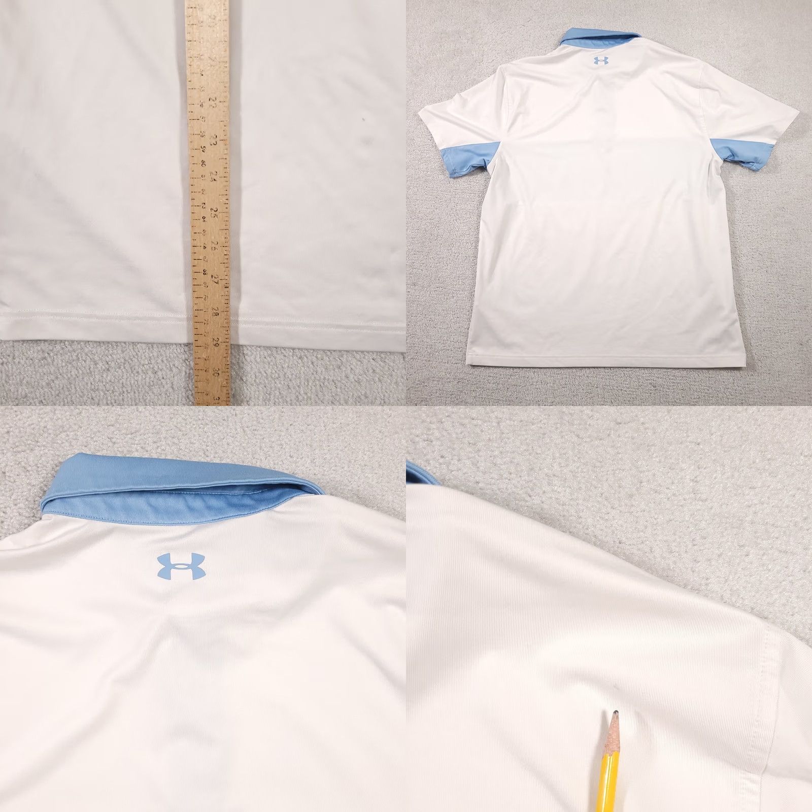 Under Armour Under Armour Polo Mens XL Blue White Colorblock Heatgear Golf Loose Fit Grunge Size US XL / EU 56 / 4 - 9 Thumbnail