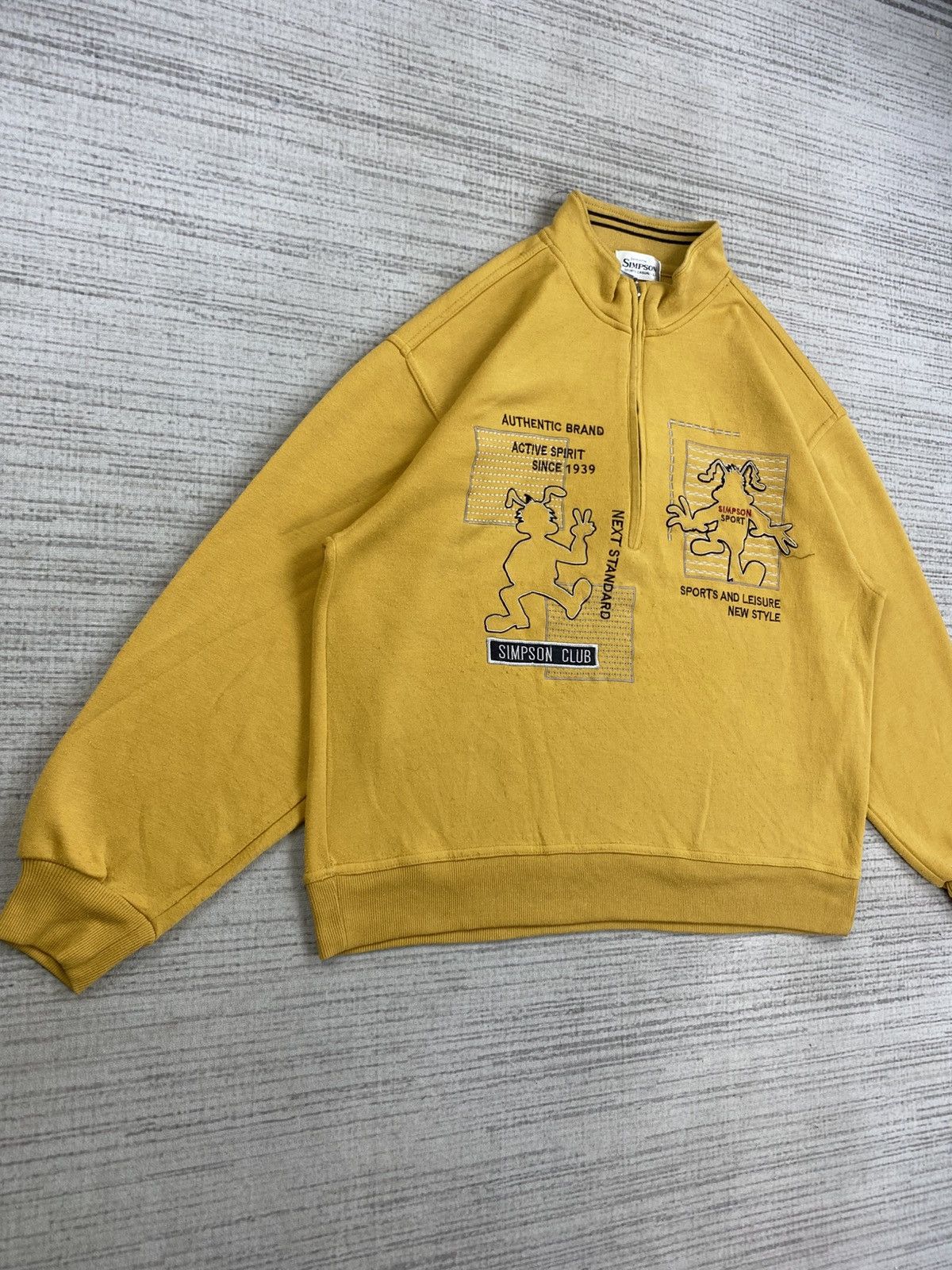 Japanese Brand × The Simpsons × Vintage Vintage 90s Simpson Sport Casual Halfzip Sweatshirt Size US XL / EU 56 / 4 - 3 Thumbnail