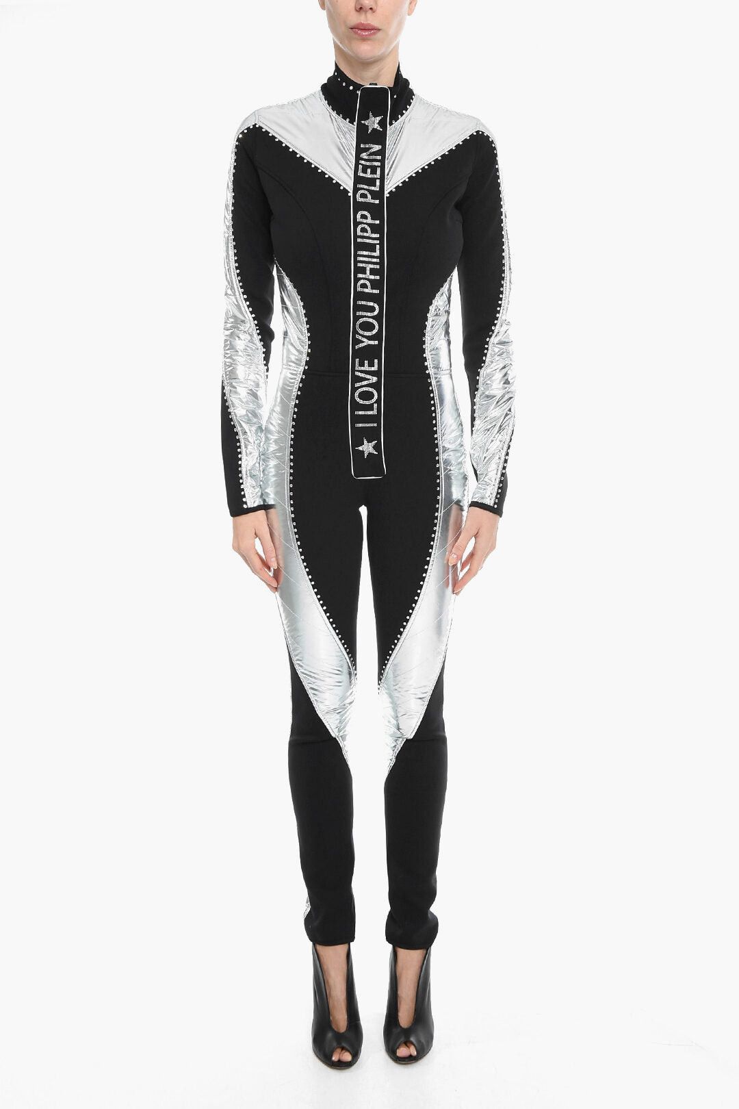 Philipp Plein Ski Jumpsuit GOTHIC with Crystal Appliqué Size 27" / US 4 / IT 40 - 1 Thumbnail