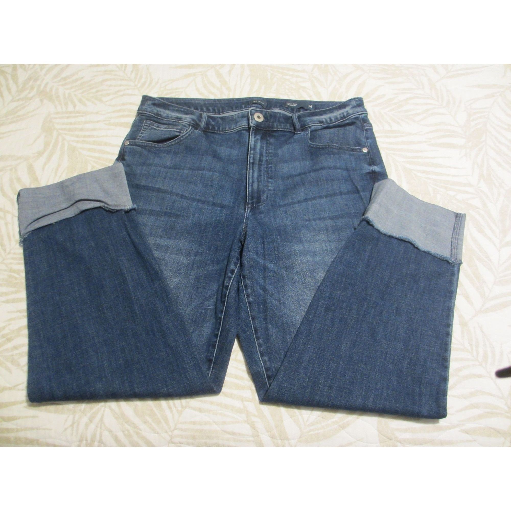 J. Jill J.Jill Denim Womens Medium Wash Distressed Jeans With Rolled Size 36" / US 14 / IT 50 - 5 Thumbnail