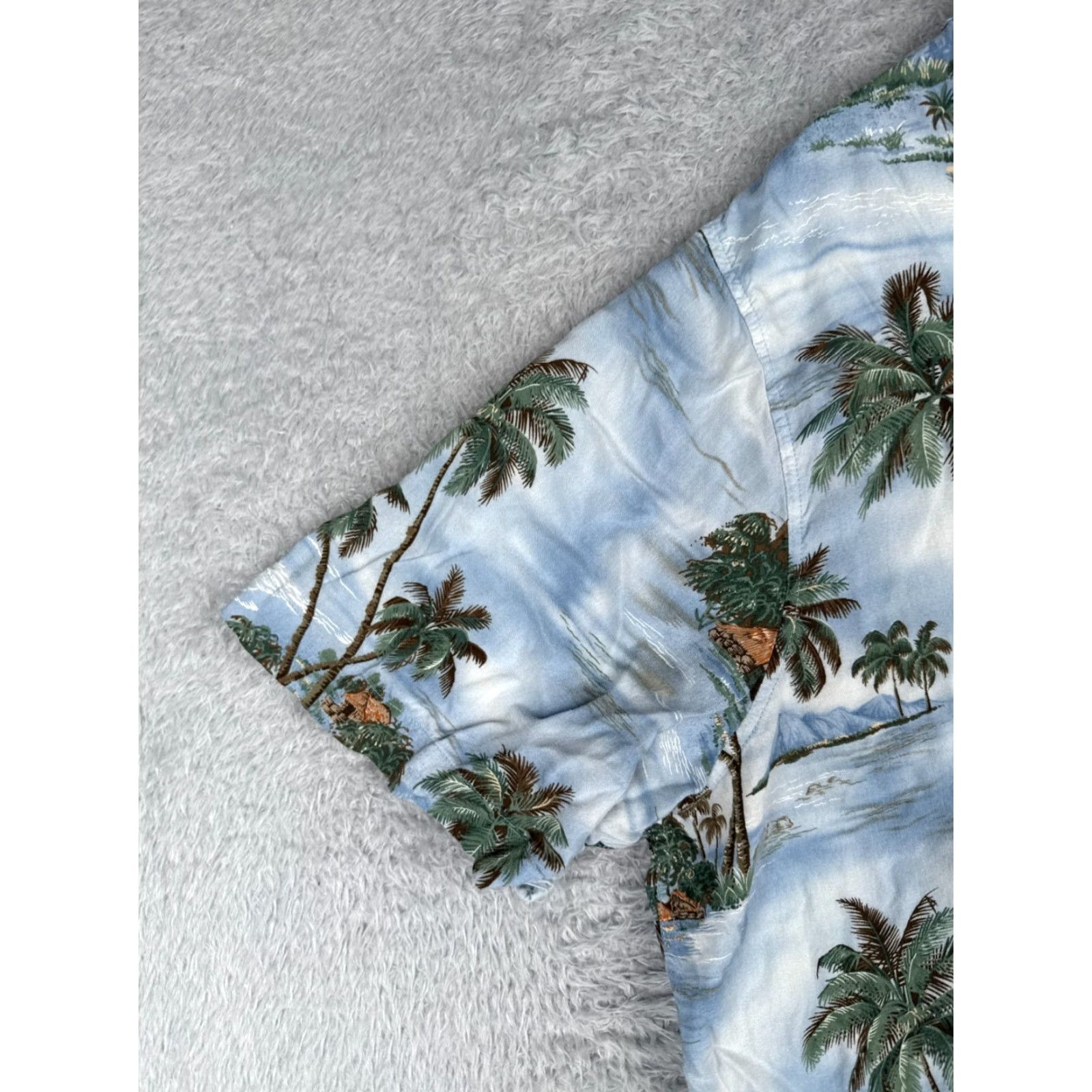 Croft & Barrow VINTAGE Croft & Barrow Shirt Men 2XL Blue Hawaiian Floral Button-Up Rayon Short Sleeve Aloha Beach Outdoor Pattern Mens Size US XXL / EU 58 / 5 - 5 Thumbnail