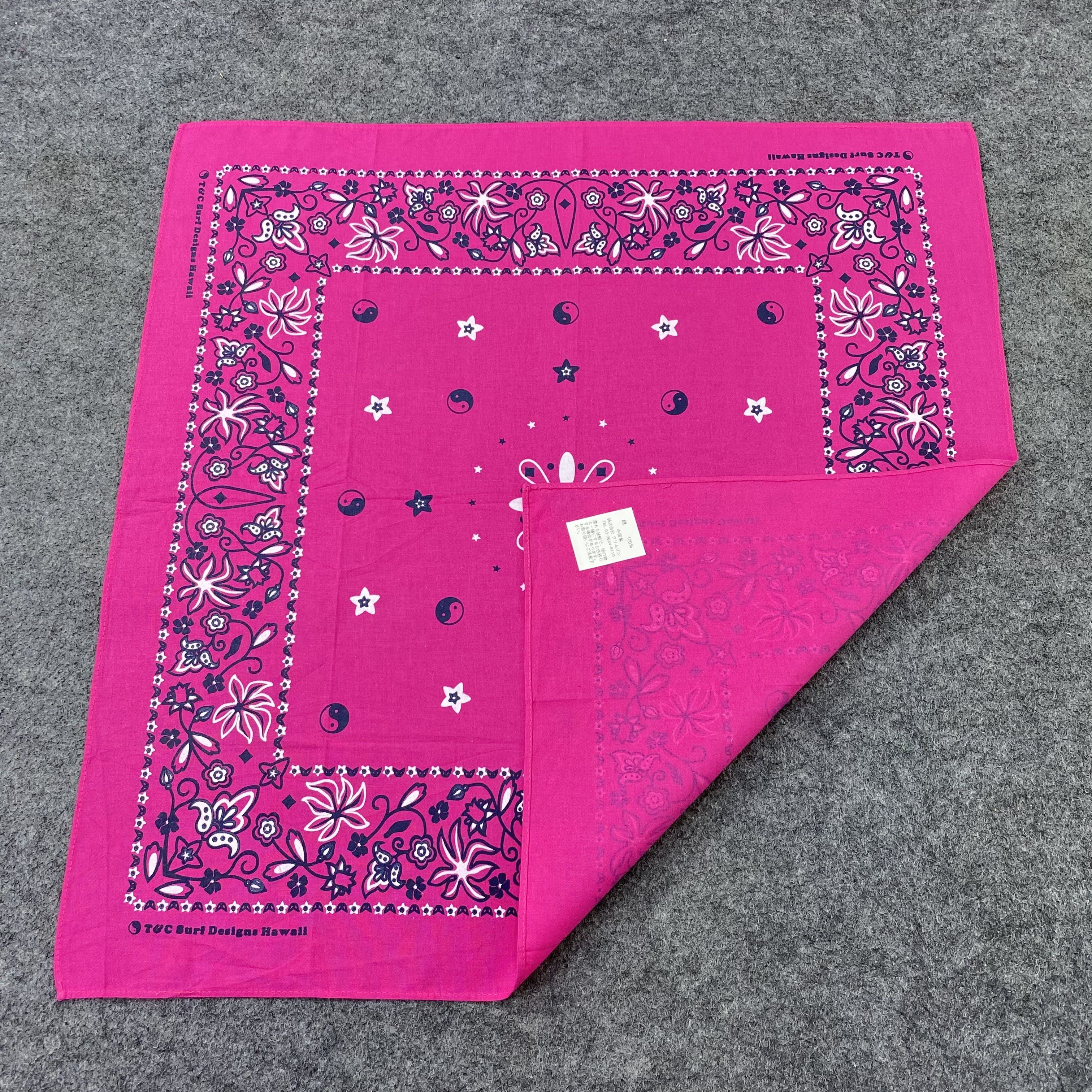Designer Paislee Pink Handkerchief / Bandana / Neckerchief-B1400 Size ONE SIZE - 5 Thumbnail