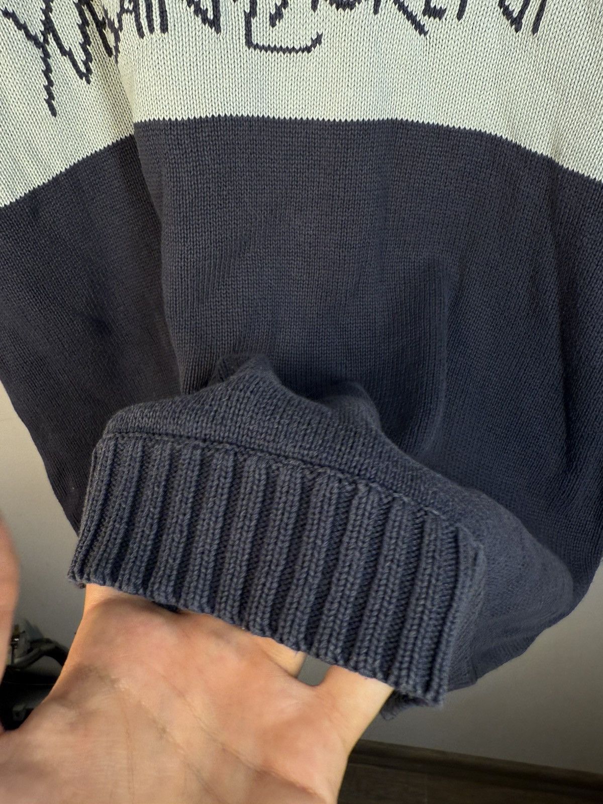Yves Saint Laurent Royal Blue YSL Sweater Knit Big Logo Vintage Sweatshirt Rare Size US L / EU 52-54 / 3 - 12 Thumbnail