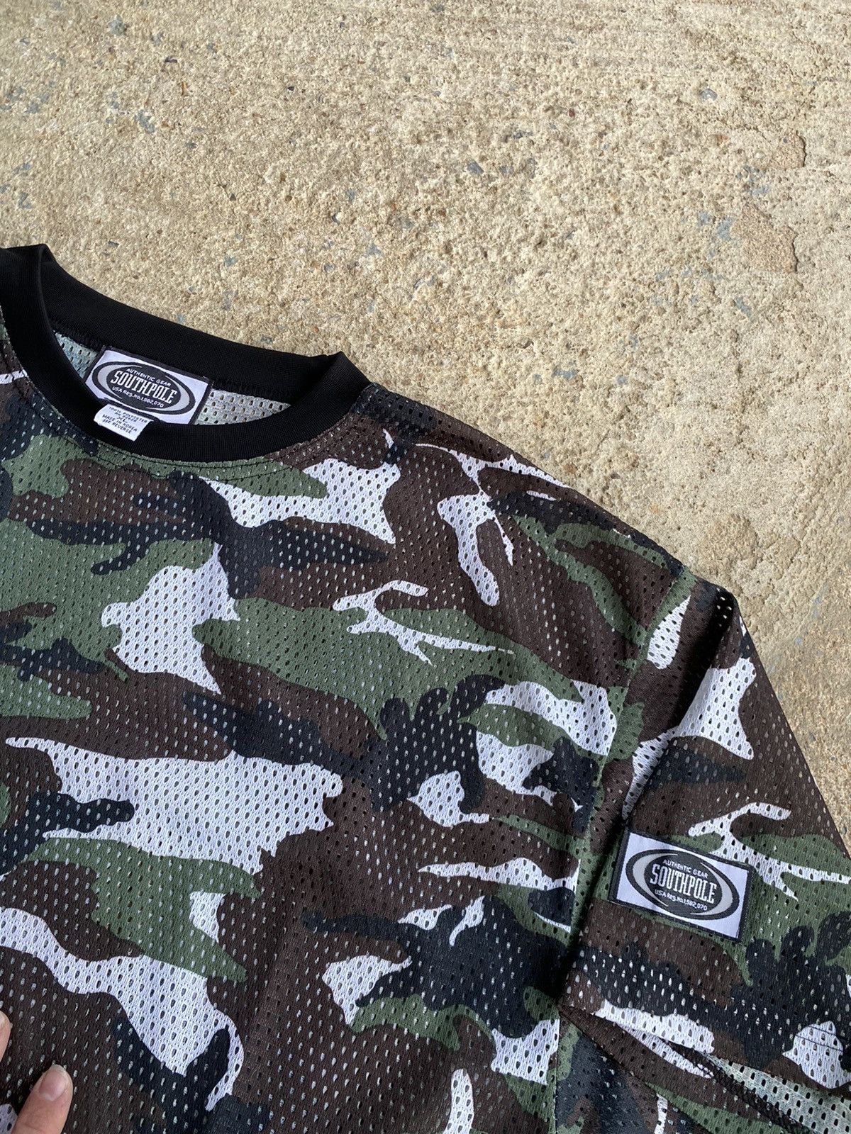 Southpole × Vintage Vintage 90’s Y2K Southpole Baggy Mesh Camo Shirt Size US XL / EU 56 / 4 - 3 Thumbnail
