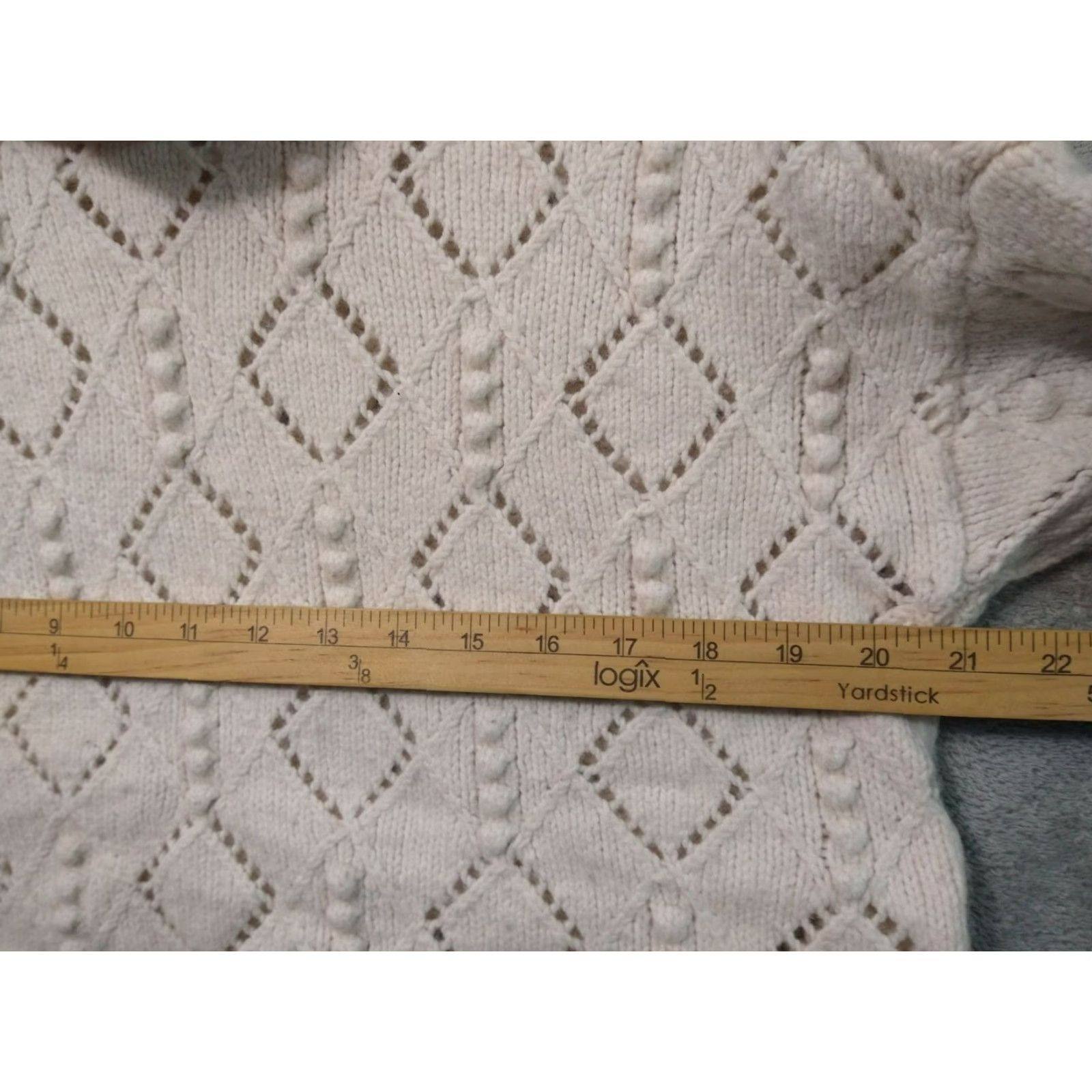 Loft LOFT Womens Sweater Pullover White Wool Blend Turtleneck Crochet Open-Knit Long Sleeve Small Casual Bohemian Preppy 90s Mens Womens Size S / US 4 / IT 40 - 4 Thumbnail