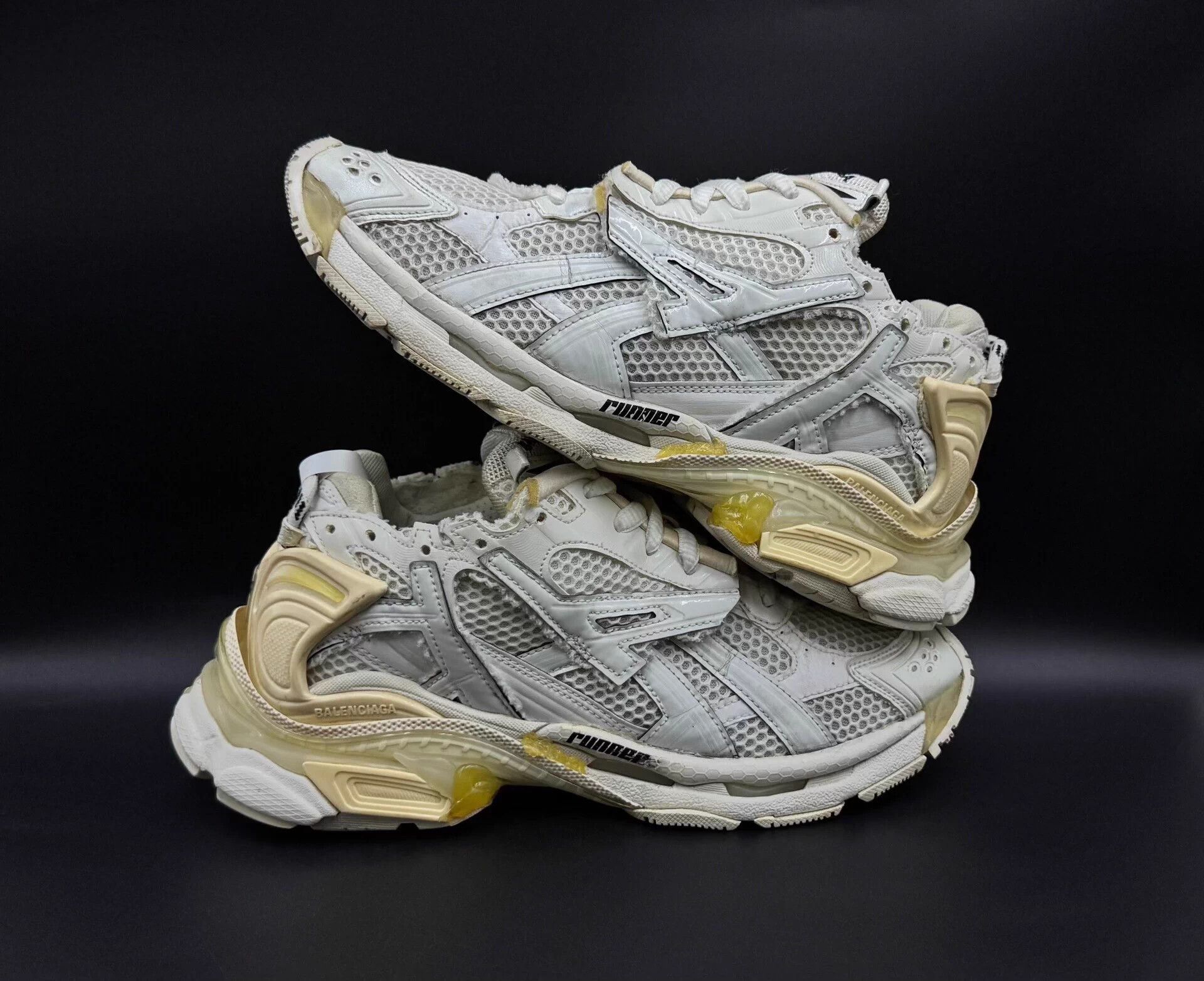Balenciaga Balenciaga Runner Aged Mesh Poly LT Men White Size US 7 / EU 40 - 3 Thumbnail