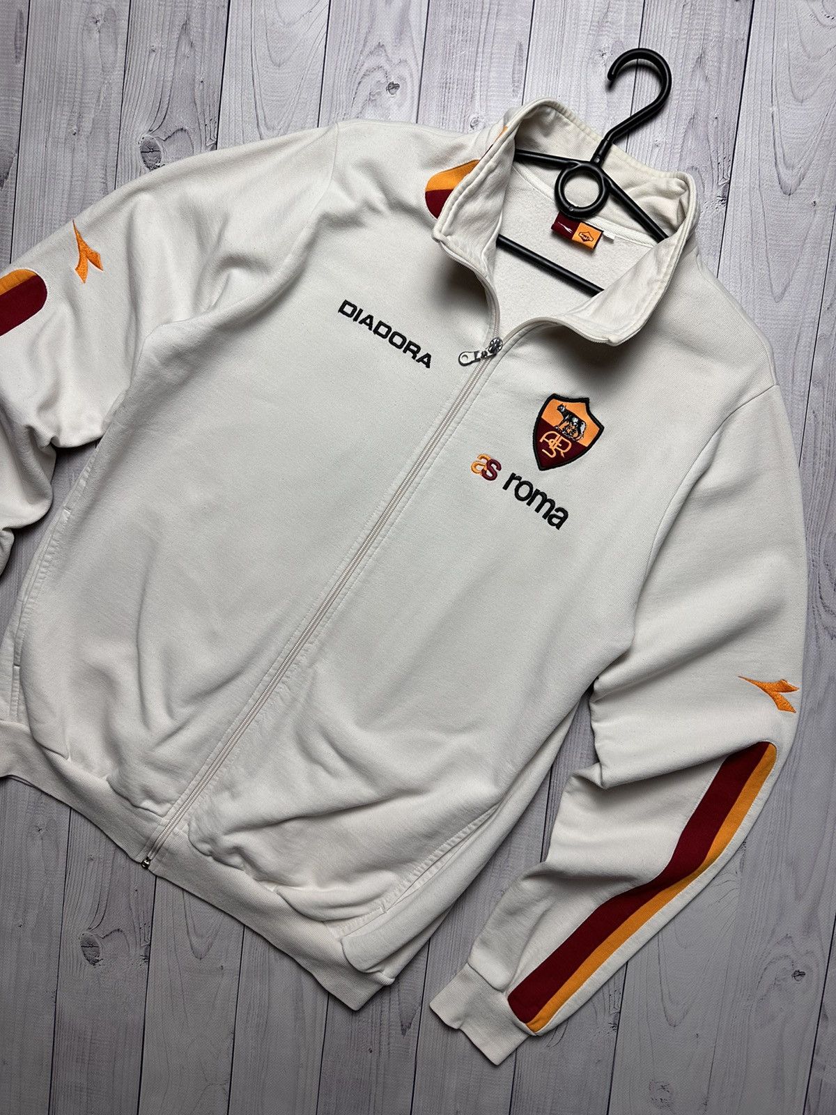 Vintage Vintage AS Roma soccer track jacket Diadora size L logo Grailed