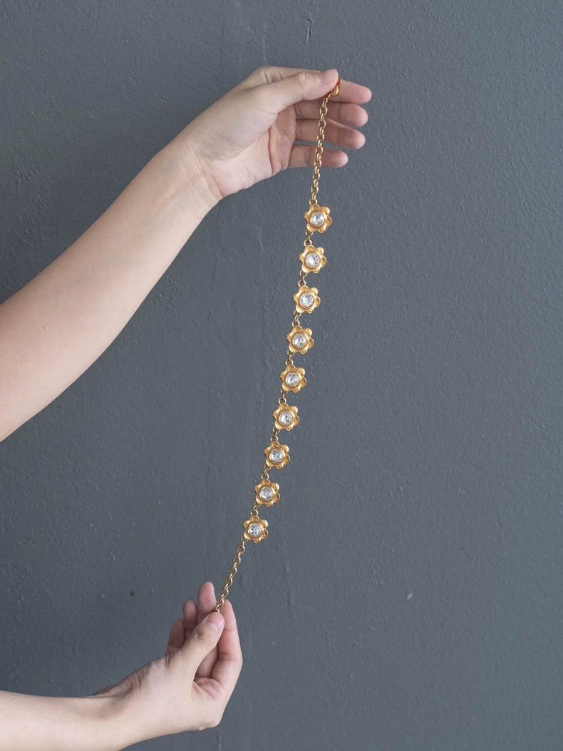 Kenzo KENZO Golden Rhine Stone Shimmering Flower Necklace vintag Size ONE SIZE - 5 Thumbnail