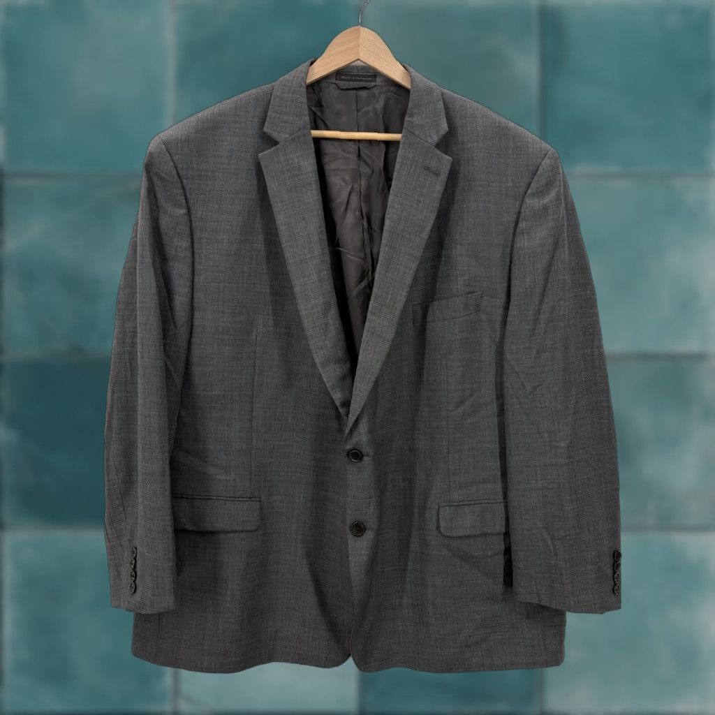 Ralph Lauren Lauren Ralph Lauren Blazer Mens 52R Gray Wool Stretch Two Button Suit Jacket Size 52R - 1 Thumbnail