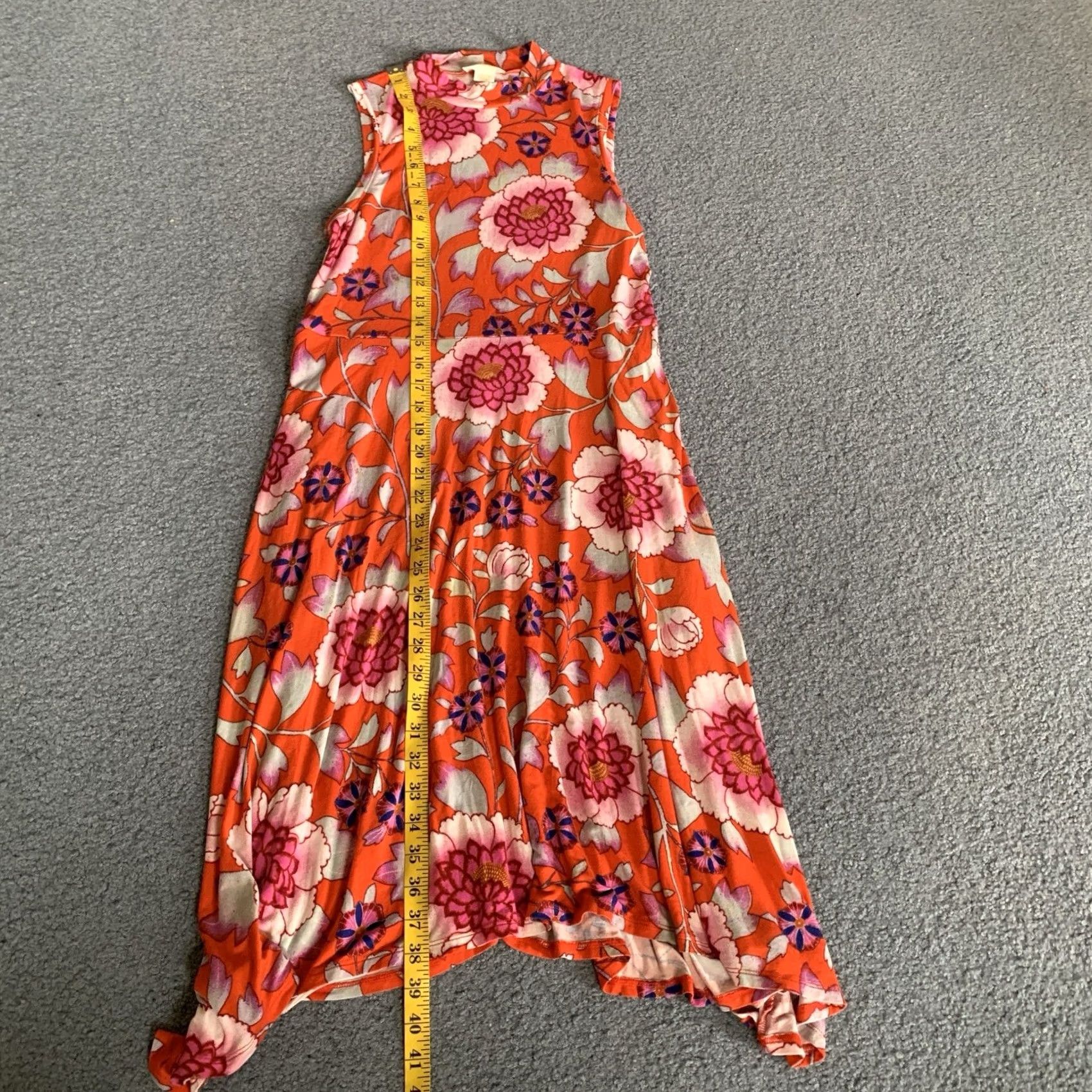 Vintage Maeve Dress Womens M Orange Anthropologie Cleary Women Floral Sleeveless Boho Size M / US 6-8 / IT 42-44 - 7 Thumbnail