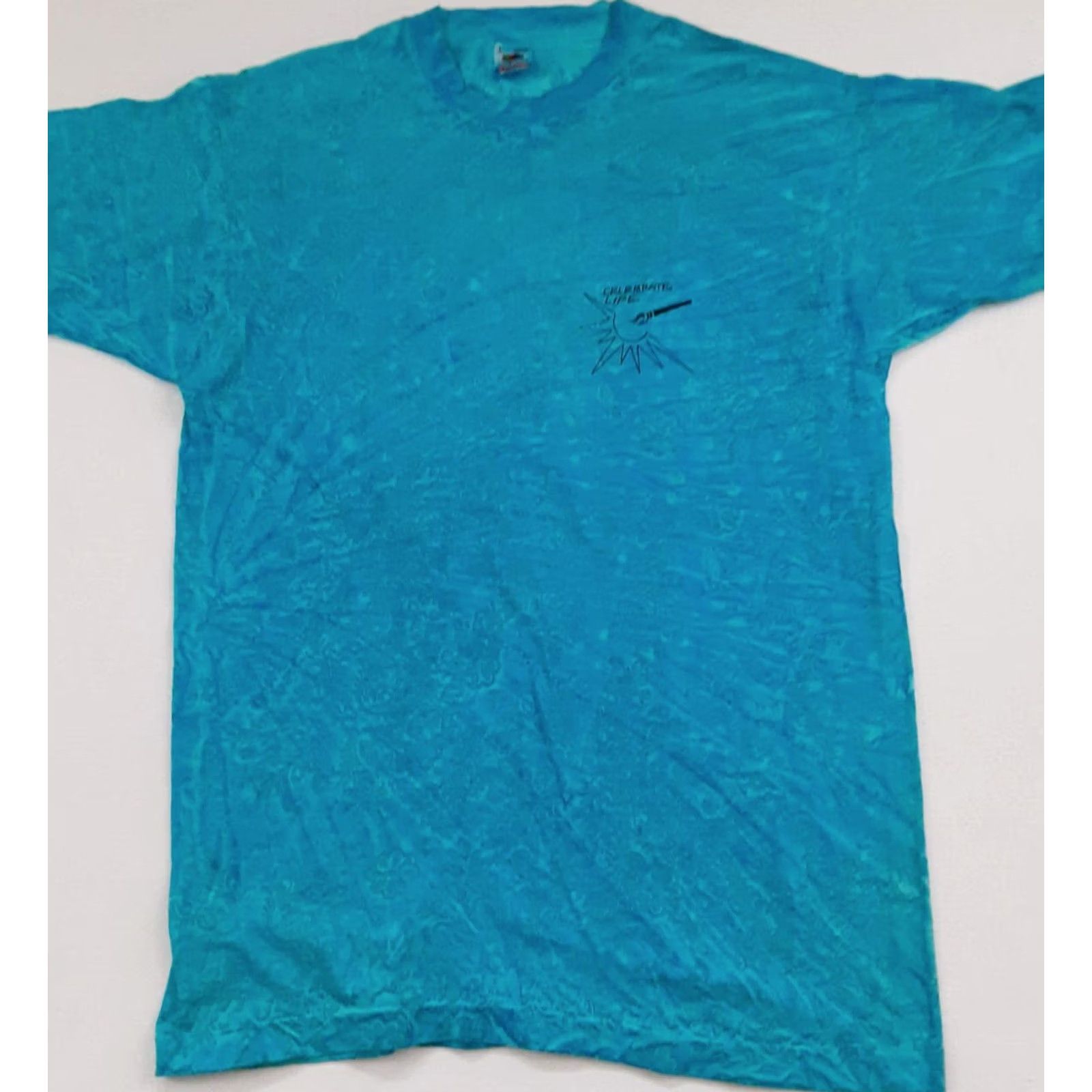 Fruit Of The Loom VINTAGE Celebrate Life USA Made Blue Single Stitch T-Shirt L Mens 80s Navy Blue Stitch EUC Fruit of the Loom Size US L / EU 52-54 / 3 - 2 Thumbnail