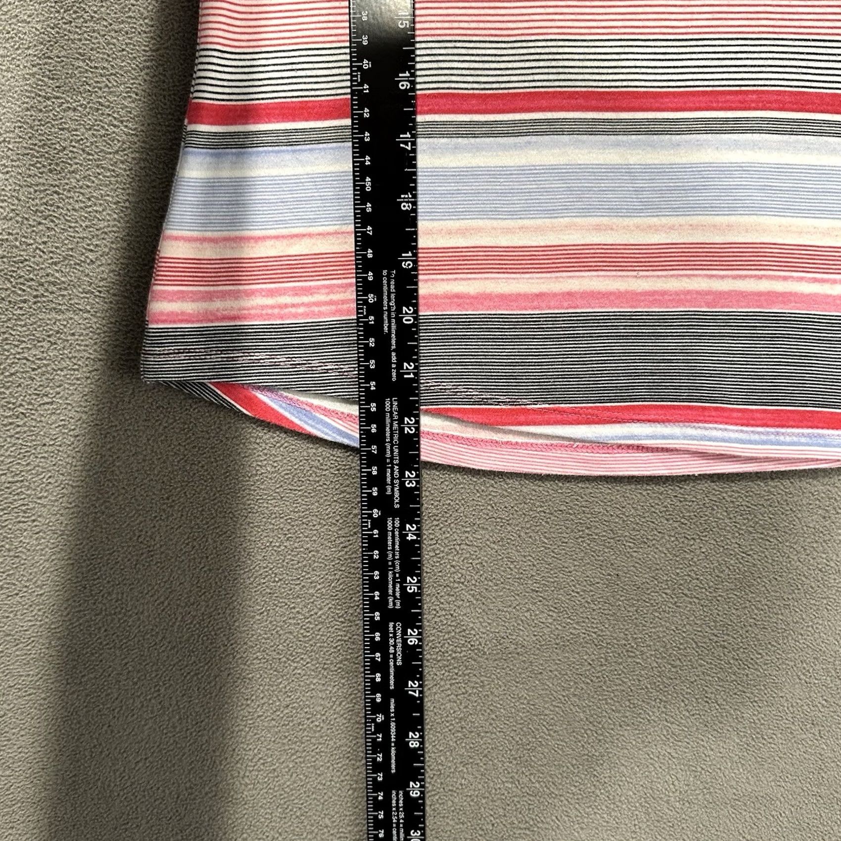 Charter Club Charter Club Womens PL Pink Striped Blouse 3/4 Sleeve Boat Neck Button EUC Top Size L / US 10 / IT 46 - 7 Thumbnail