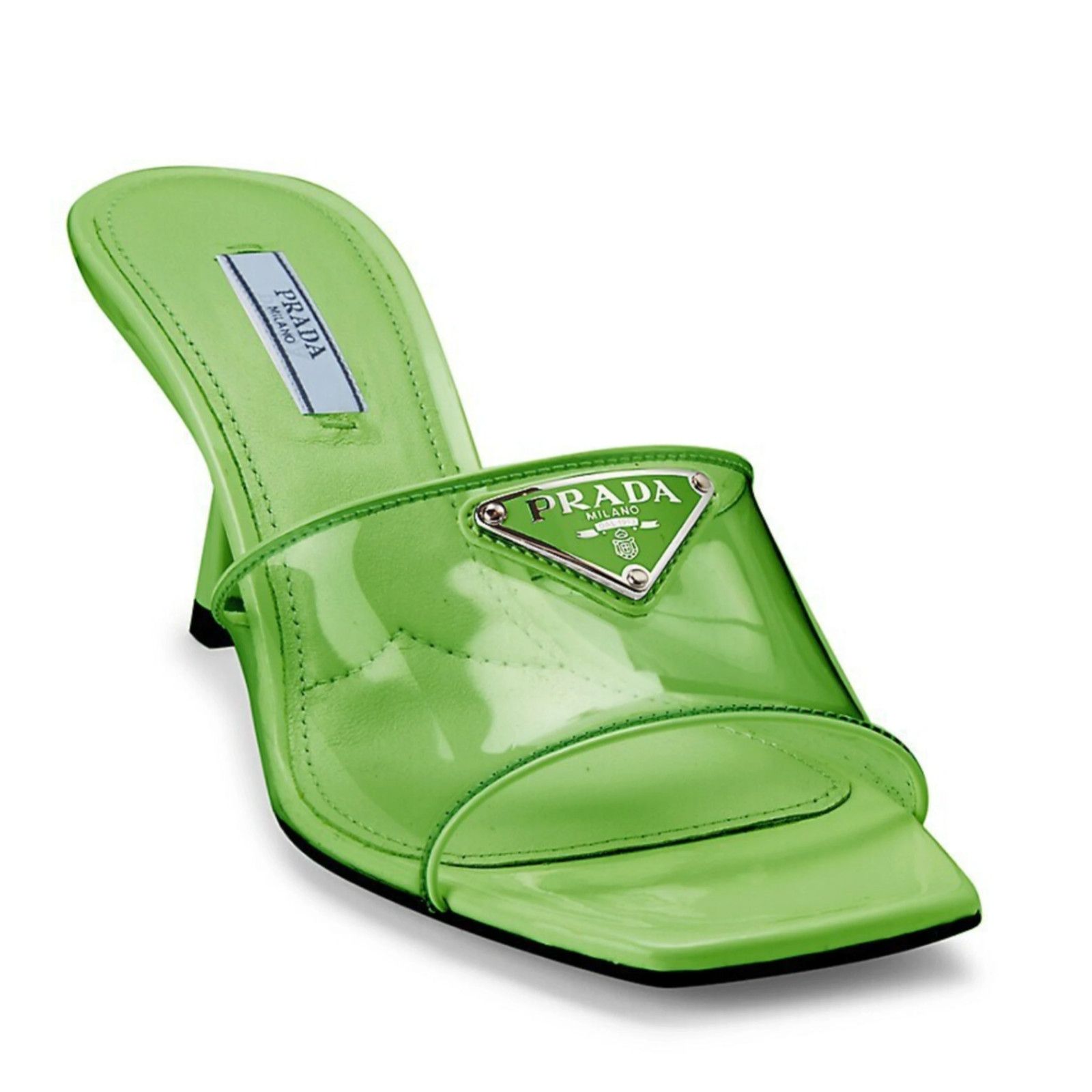 Prada Plexiglas PVC Leather Backless Sandal Mule Heel Pump 40 Size US 10 / IT 40 - 8 Thumbnail
