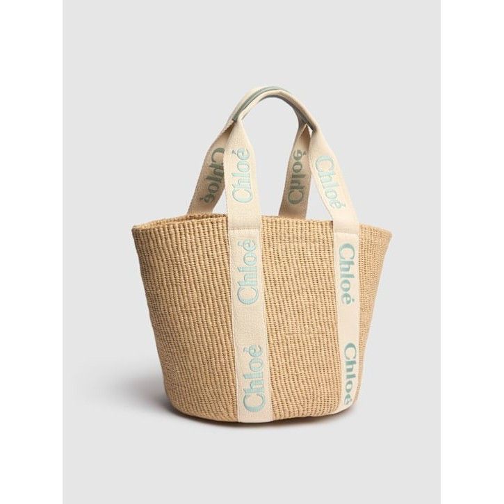 Chloe Chloe Large Blush Green Raffia Shoulder Bag New & Authentic Size ONE SIZE - 4 Thumbnail