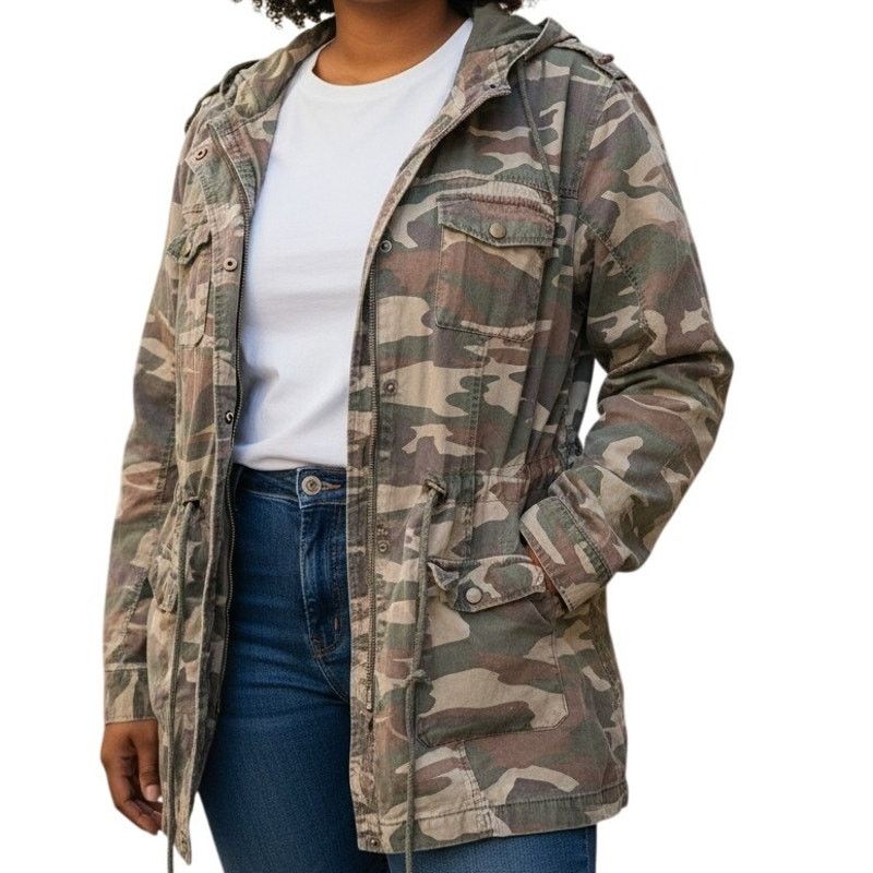 New Look New Look Camo Jacket Zip/Snap Lined Drawstring Waist Sz 3X Size 3XL / US 20-22 - 1 Thumbnail