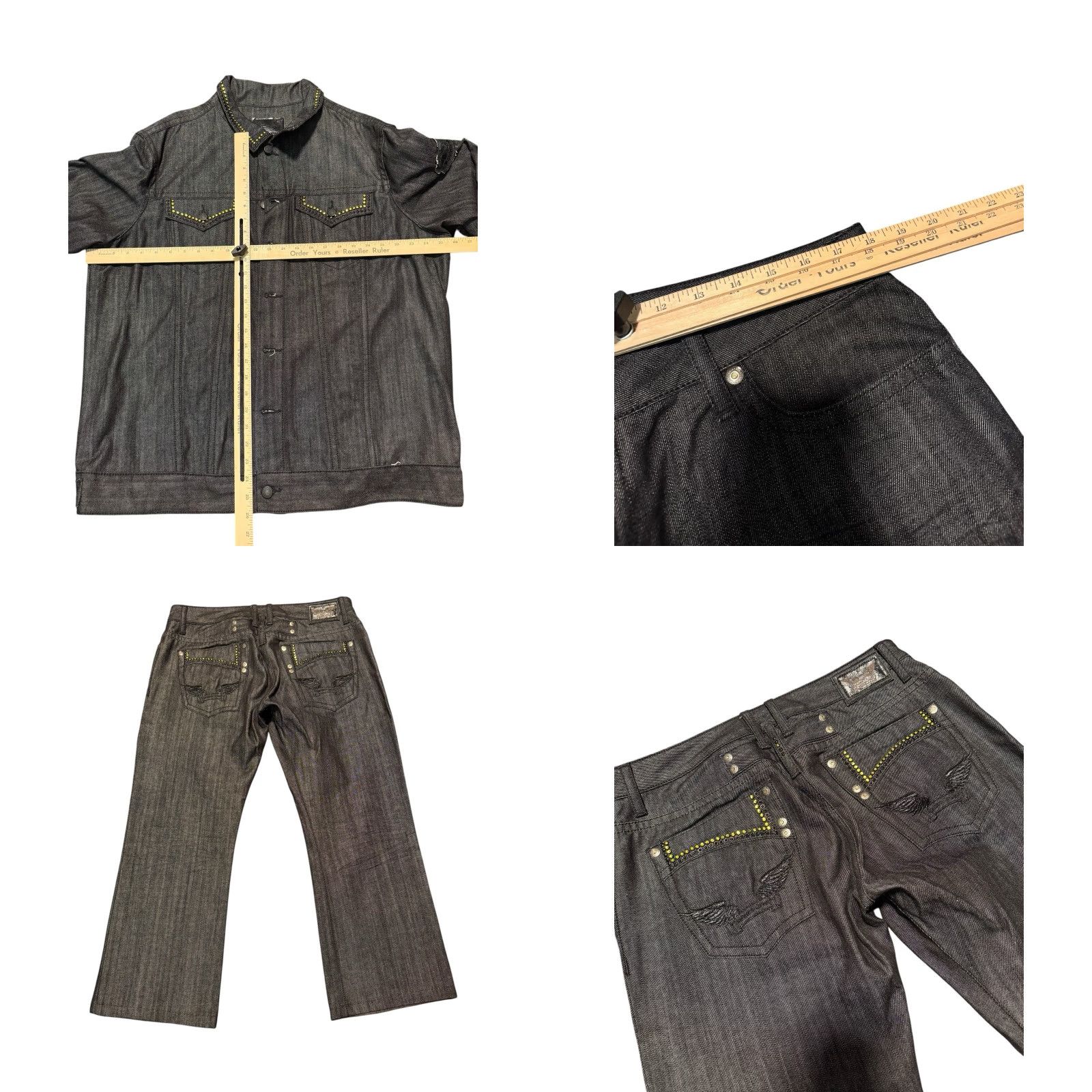 Vintage VINTAGE MEN Robin Jeans And Jacket Denim Set 2XL/ Size 36x27 Gray Made In USA Size US 39 - 9 Thumbnail