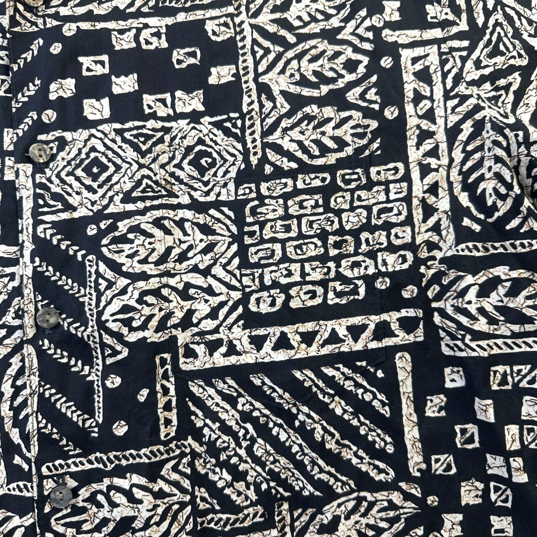 Tori Richard Tori Richard Shirt Mens Large Black Geometric Button Up Size US L / EU 52-54 / 3 - 4 Thumbnail