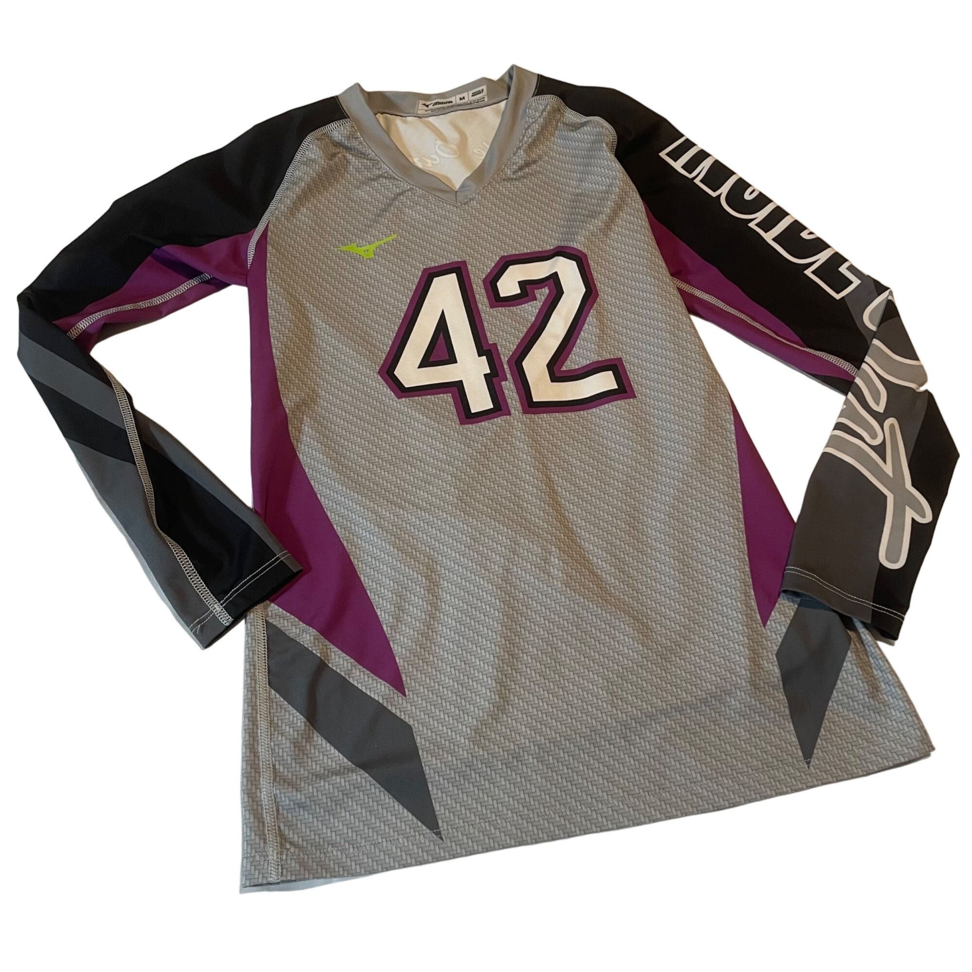 Mizuno Mizuno Long Sleeve Sports Jersey 42 Inside Out Ls Gray/Purpl Size M / US 6-8 / IT 42-44 - 1 Thumbnail