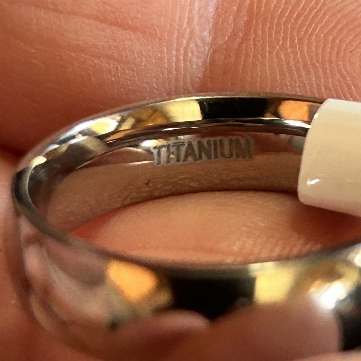 Jewelry Men’s 6mm polished Titanium comfort band wedding ring NIB 10 Size ONE SIZE - 3 Thumbnail