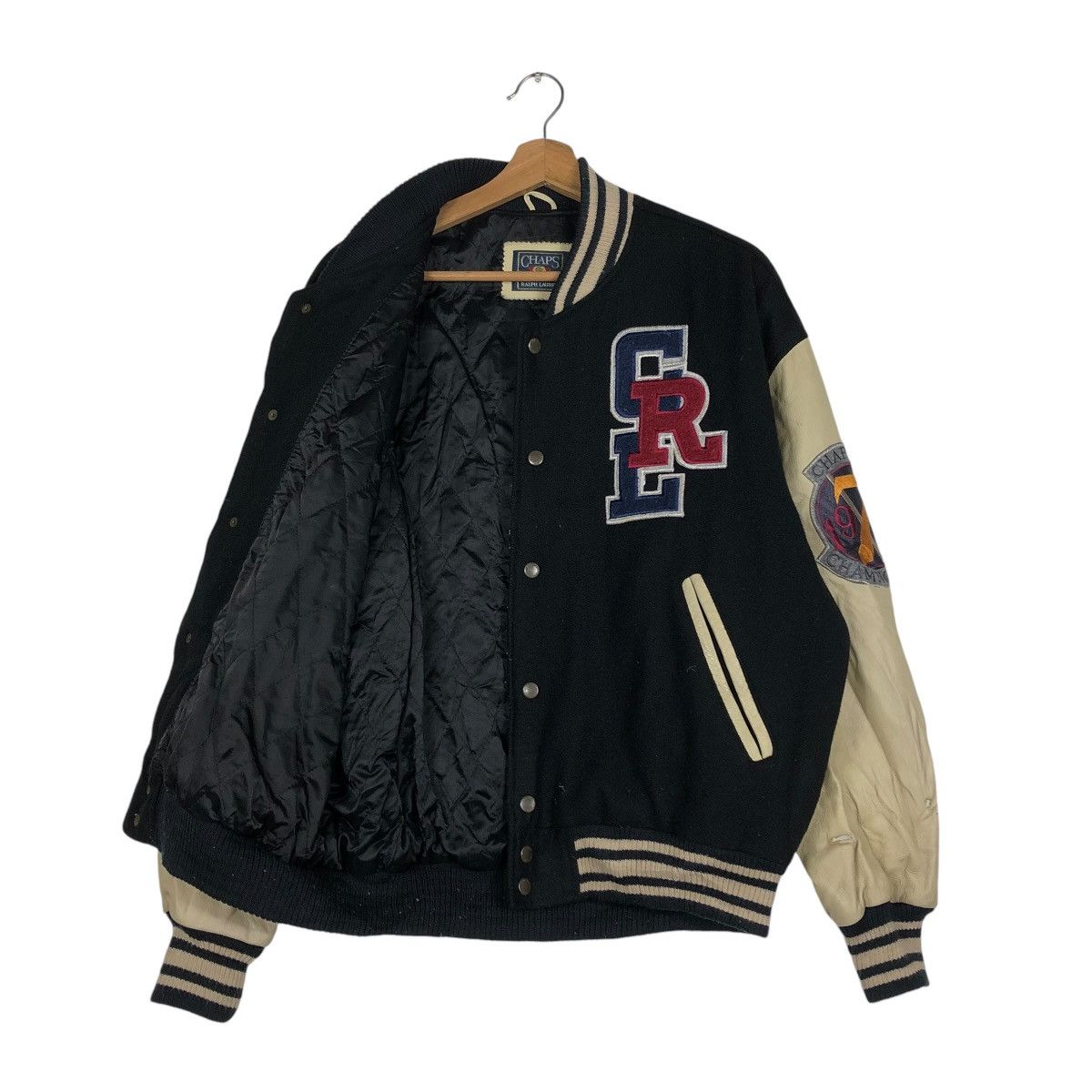 Chaps Ralph Lauren 🔥VINTAGE JUMPER VARSITY LEATHER JACKET CHAPS RALPH LAUREN Size US L / EU 52-54 / 3 - 13 Thumbnail