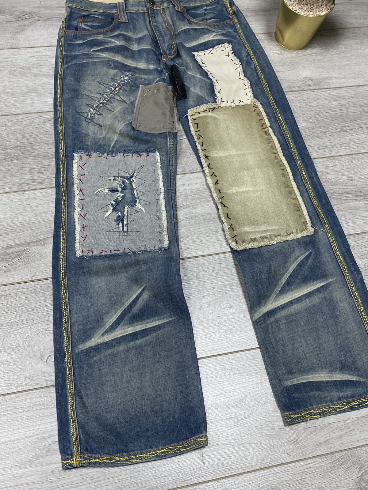 Vintage Tough jeansmith patchwork military denim jeans Size US 32 / EU 48 - 3 Thumbnail