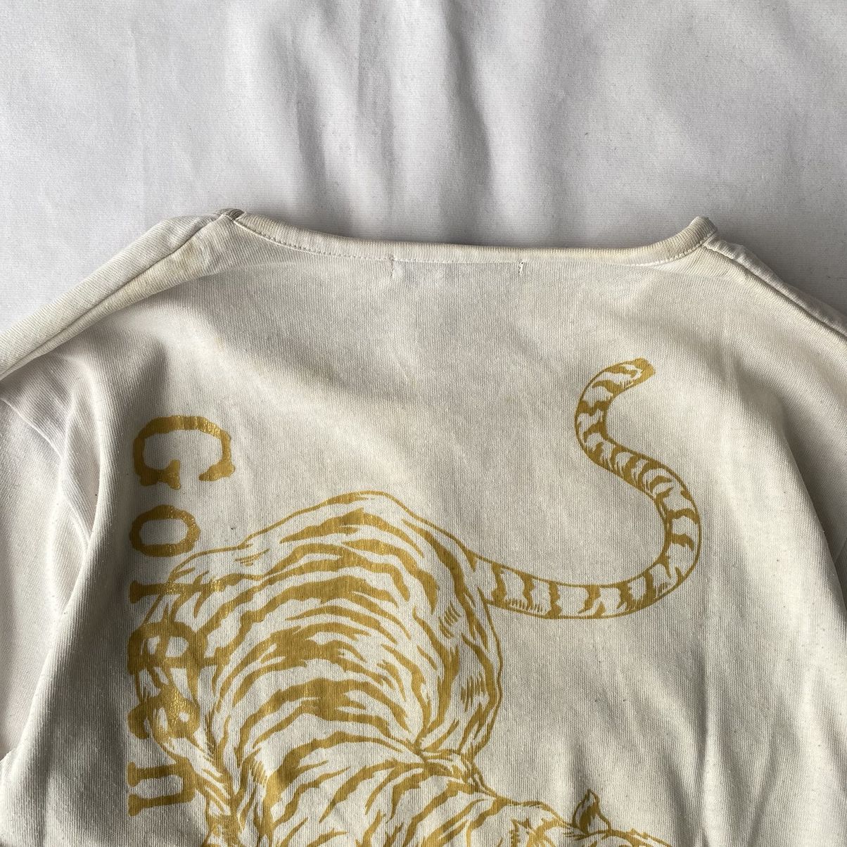 If Six Was Nine × Japanese Brand × Le Grande Bleu (L.G.B.) Japanese Style White Golden Panthera Tigris Long Sleeve Tees Size US L / EU 52-54 / 3 - 9 Thumbnail