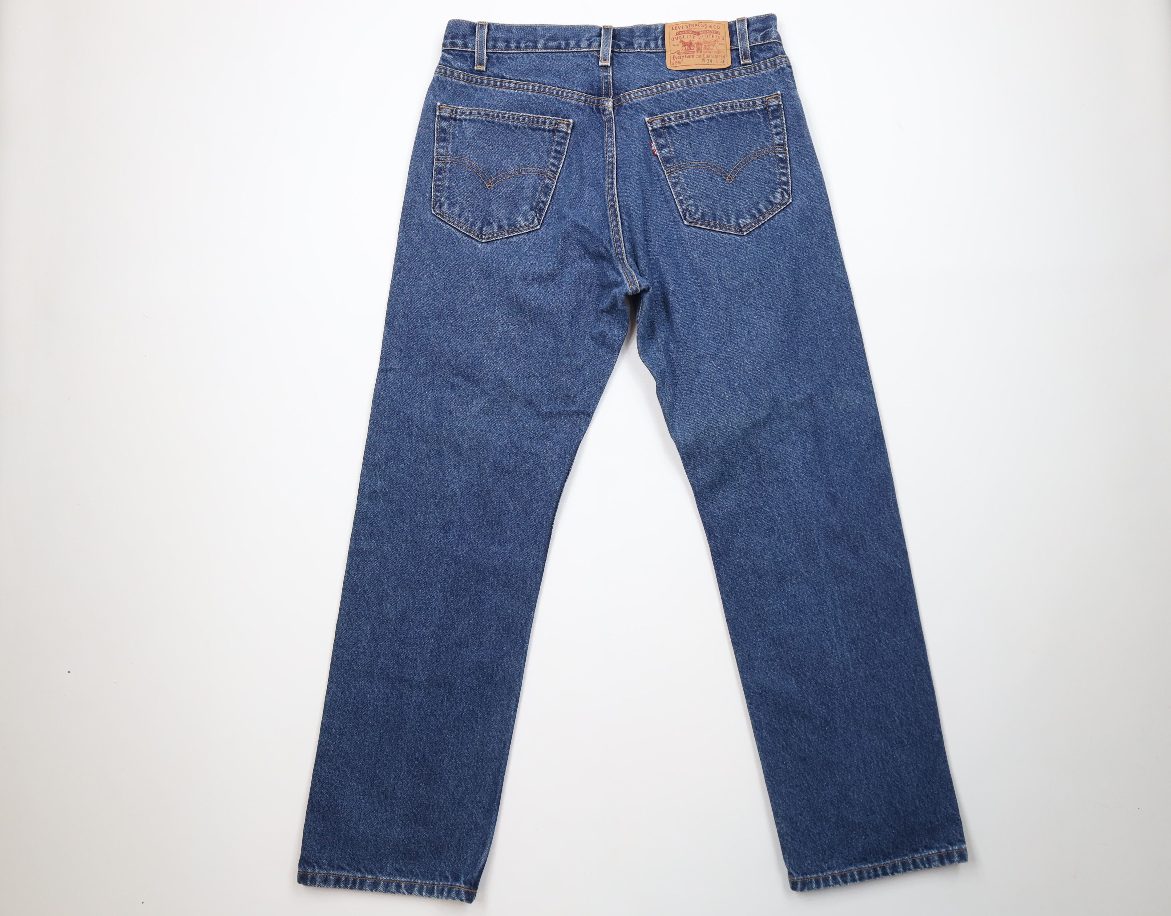 Levi's Vintage Y2K 2001 Levis 505 Straight Leg Jeans Blue USA Size 34" / US 12 / IT 48 - 8 Thumbnail