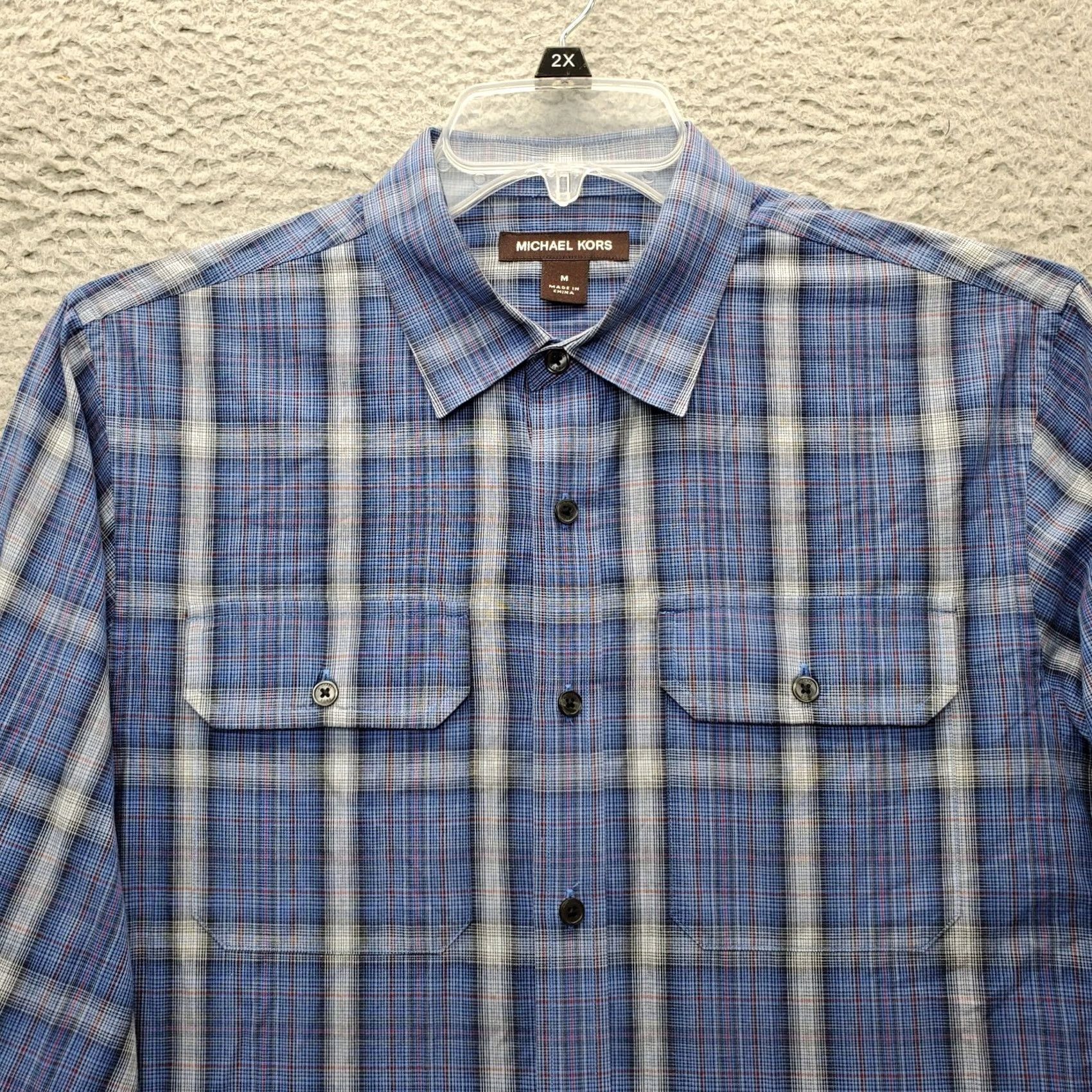 Michael Kors Michael Kors Shirt Men M Multi Plaid Chest Pockets Long Sleeve Button Down Size US M / EU 48-50 / 2 - 3 Thumbnail