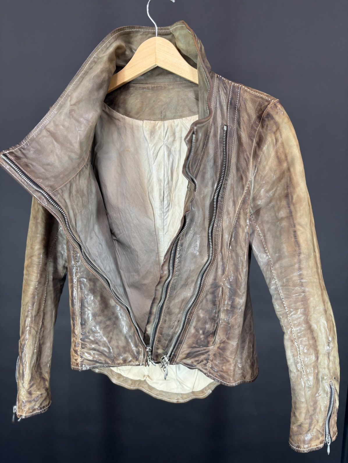 Incarnation Incarnation Baby Calf High Neck Asymmetrical Jacket Size US XXS / EU 40 - 6 Thumbnail